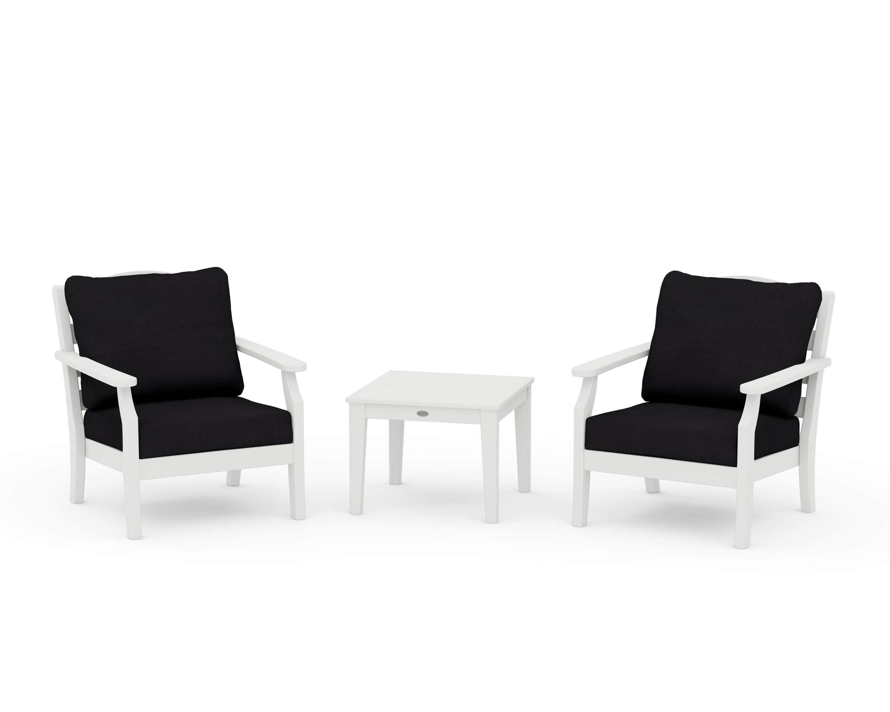 Savannah 3-Piece Deep Seating Set in Vintage White / Midnight Linen