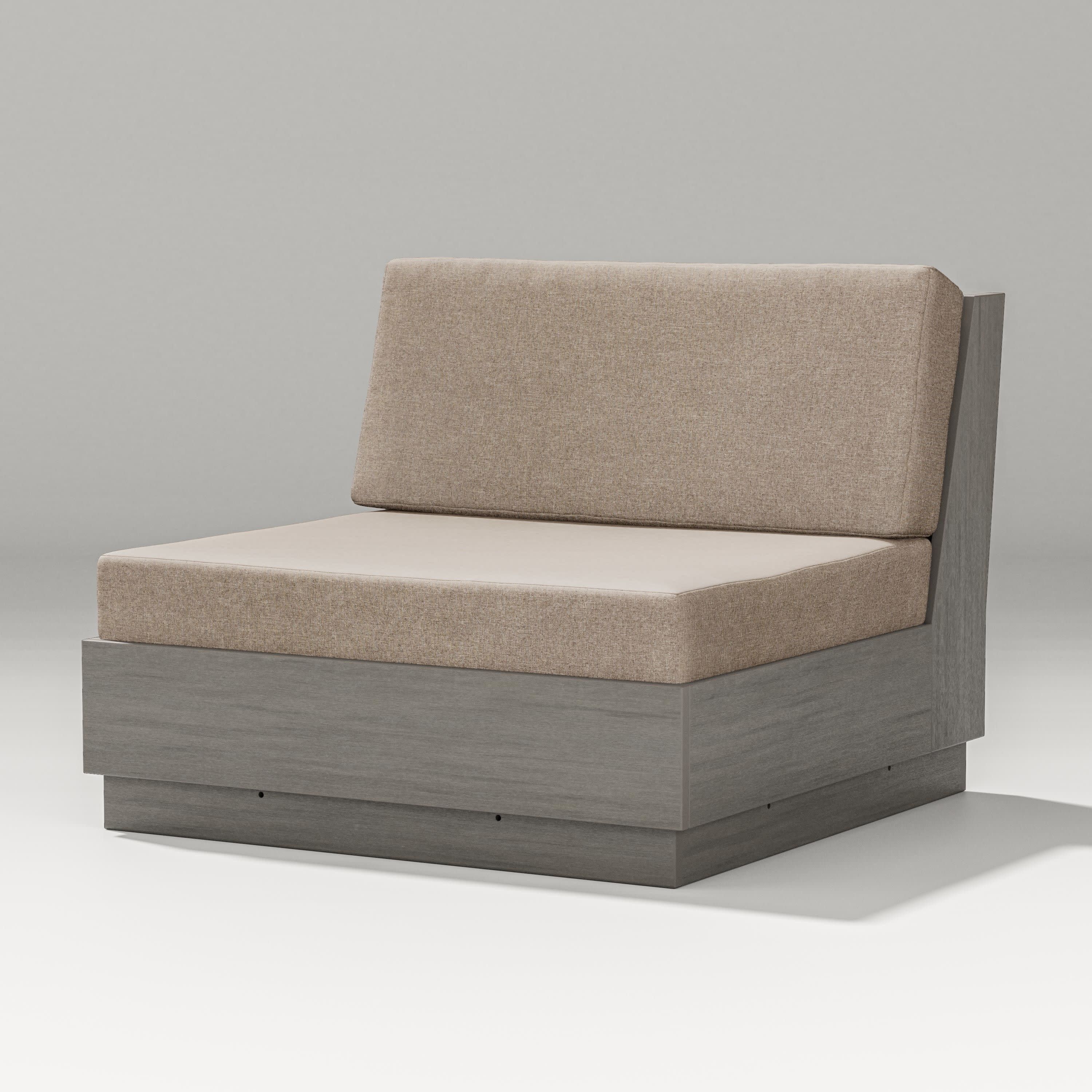 Elevate Modular Armless Chair in Driftwood / Spiced Burlap