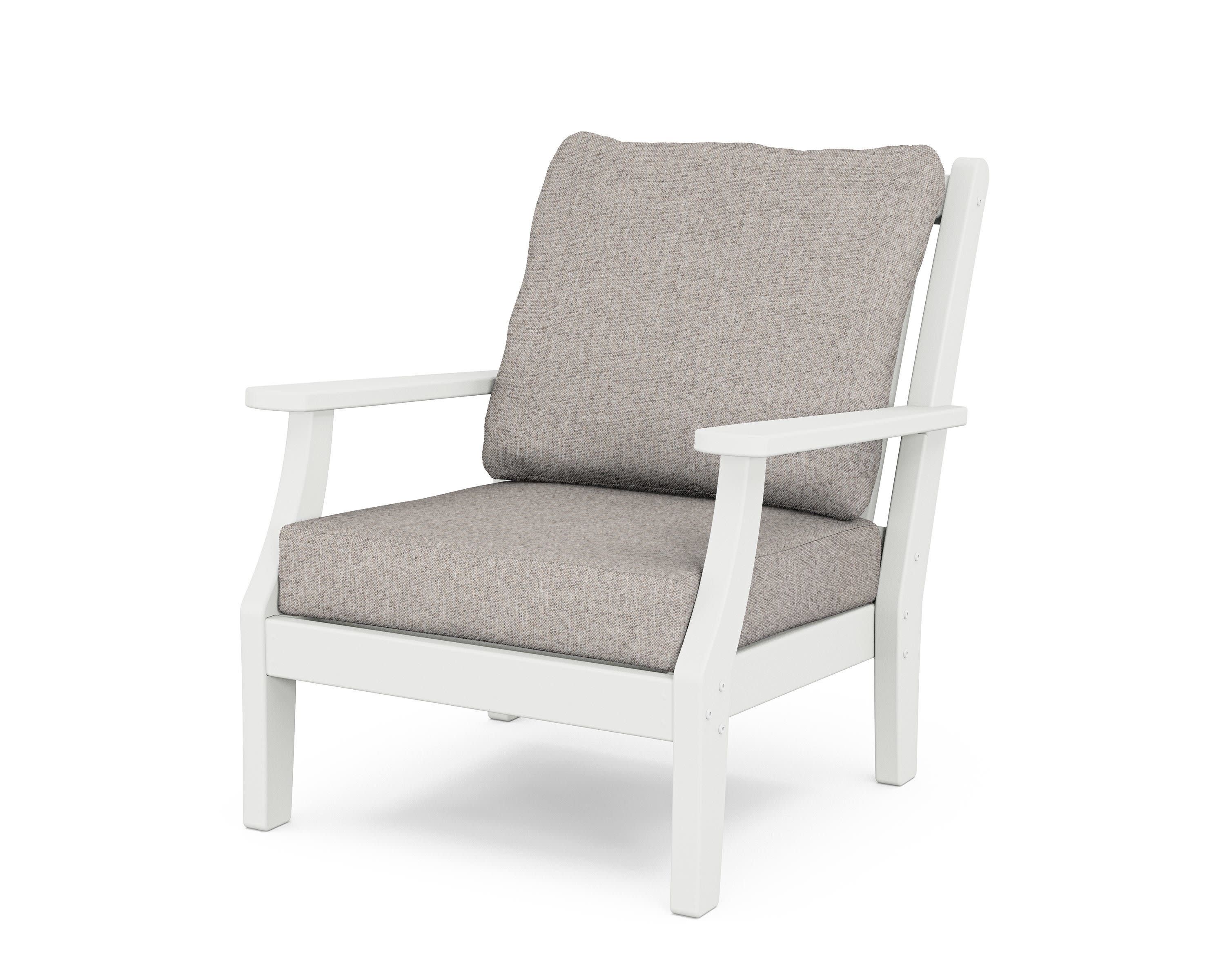 Wovendale Deep Seating Chair in White / Weathered Tweed