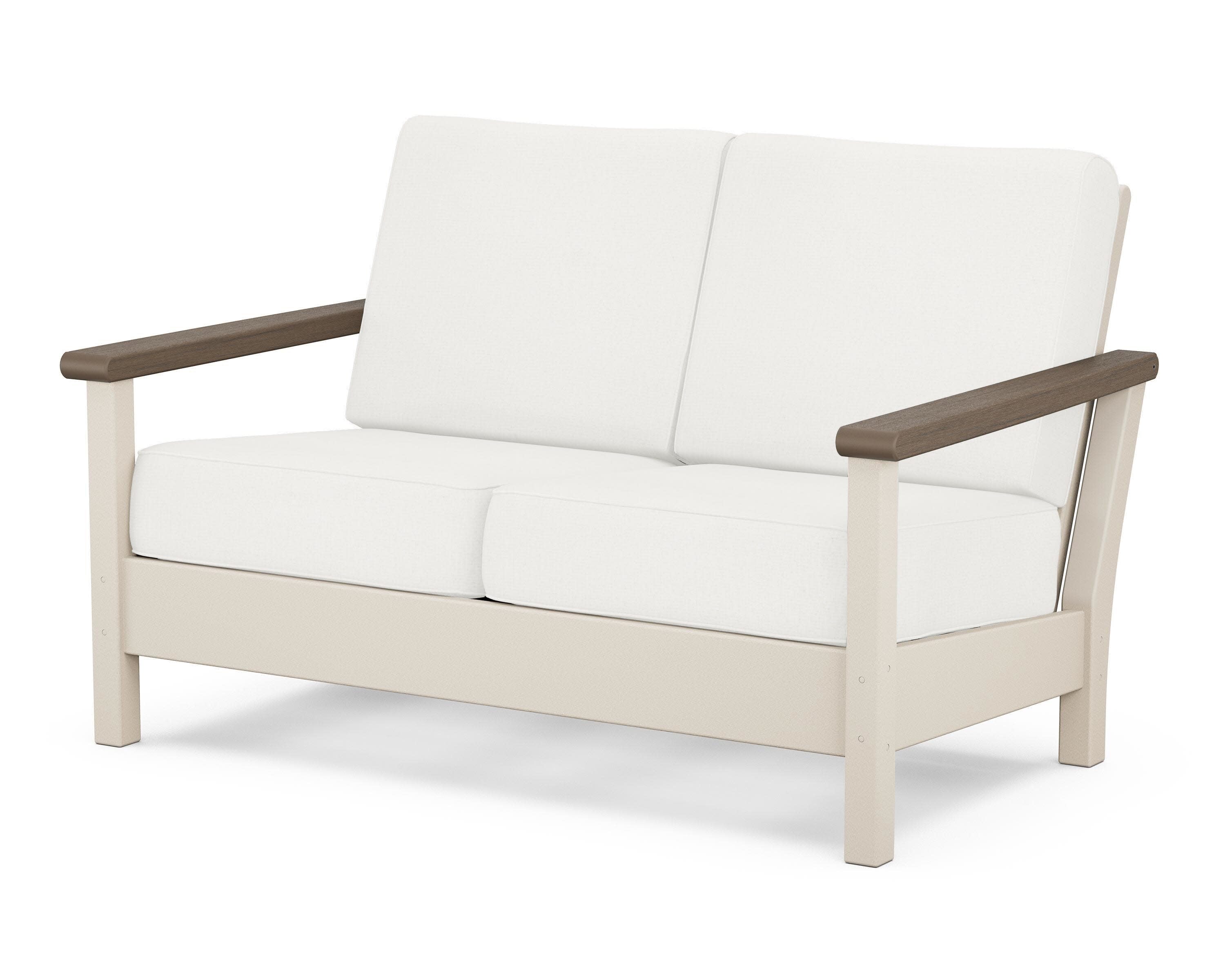 Harbour Deep Seating Loveseat in Sand / Kona / Natural Linen