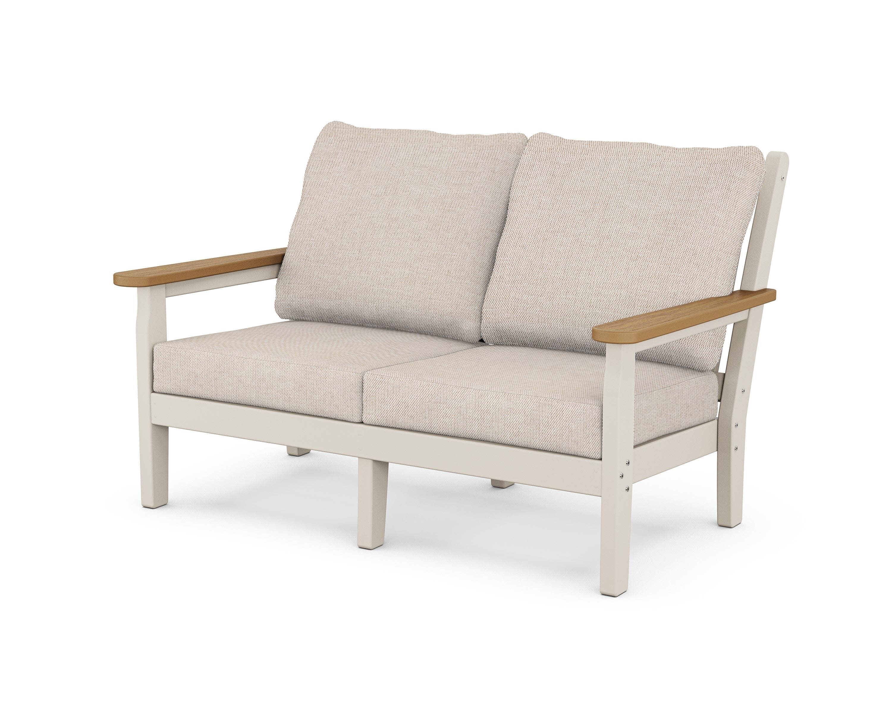 Chippendale Deep Seating Loveseat in Sand / Natural / Blend Linen