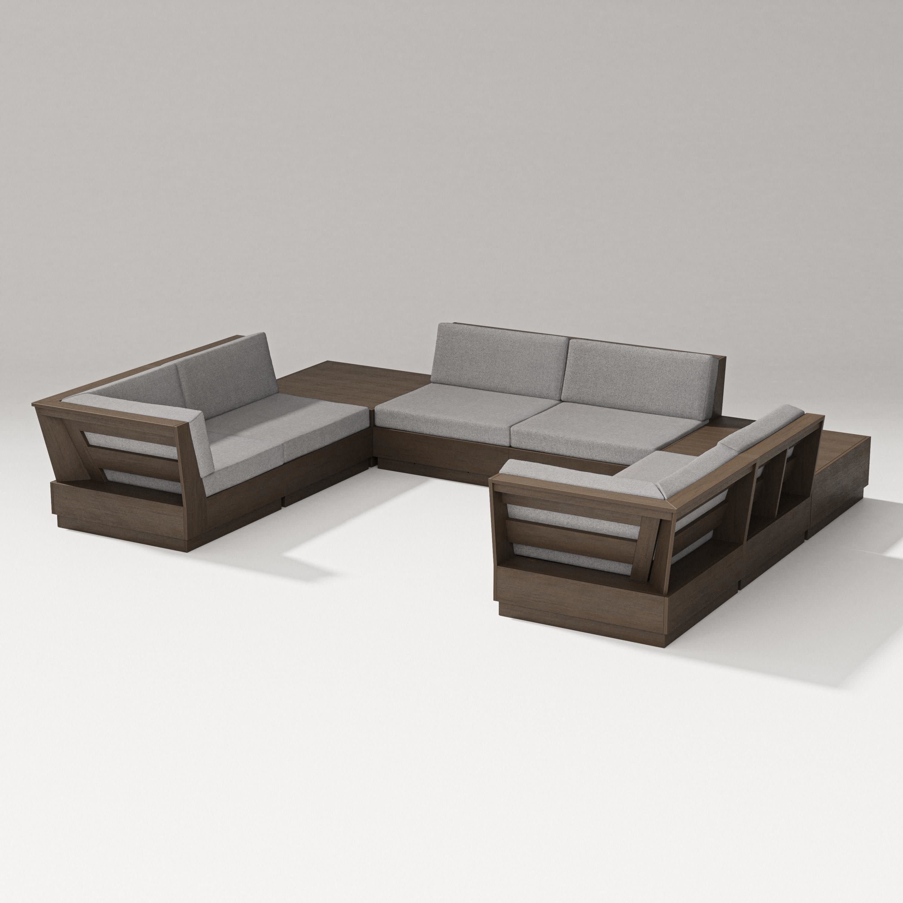 Elevate 8-Piece U-Shaped Sectional in Kona / Grey Mist