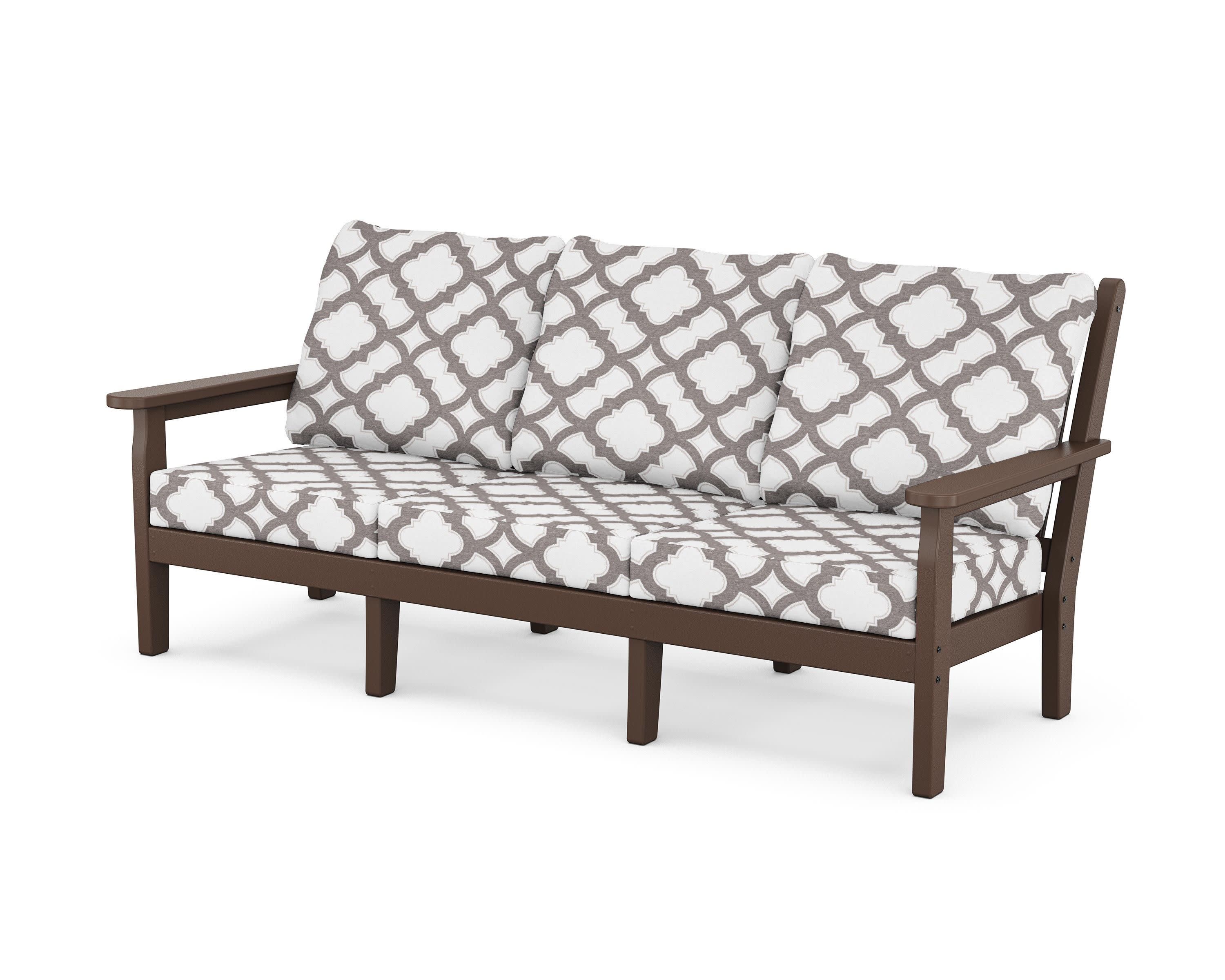 Chippendale Deep Seating Sofa in Mahogany / Trellis Grey Mist
