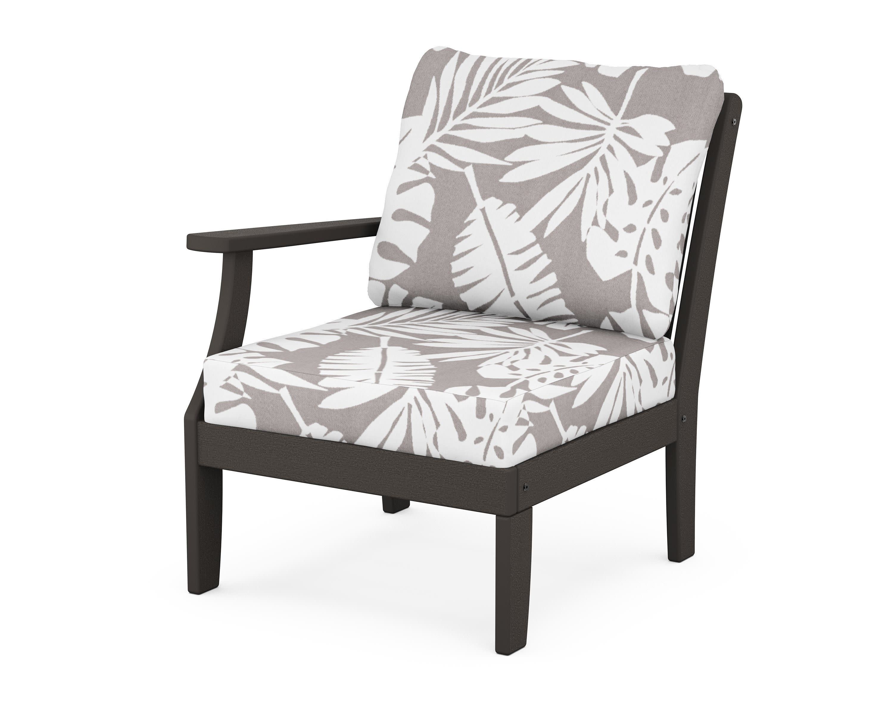 Braxton Modular Left Arm Chair in Vintage Coffee / Leaf Grey Mist