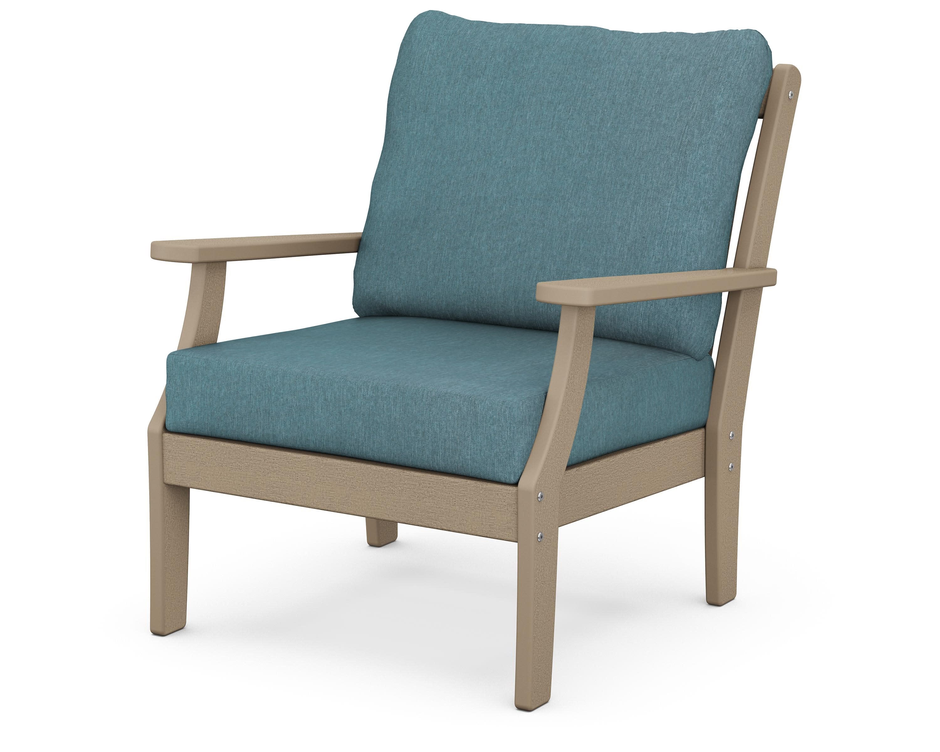 Braxton Deep Seating Chair in Vintage Sahara / Ocean Teal
