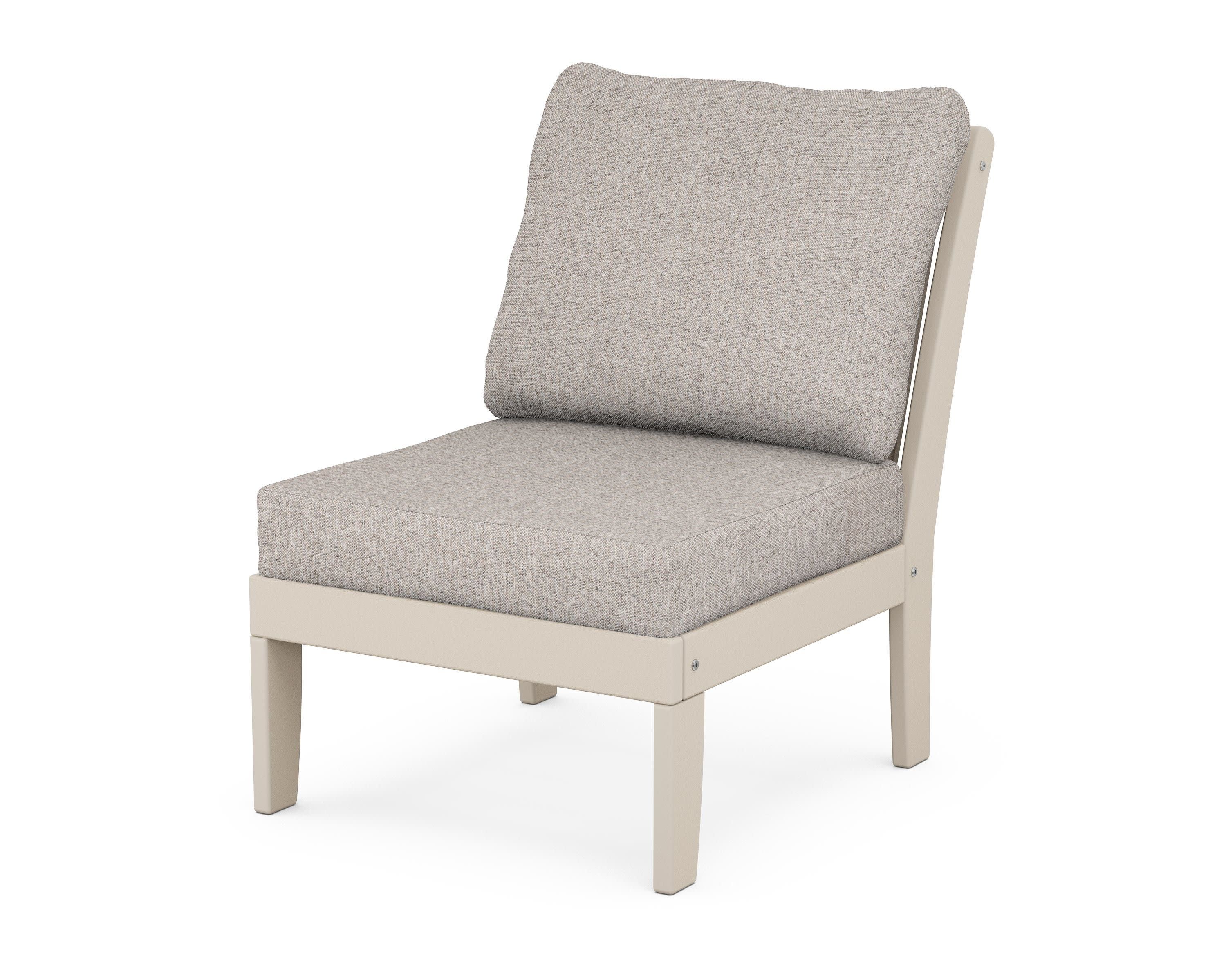 Braxton Modular Armless Chair in Sand / Weathered Tweed