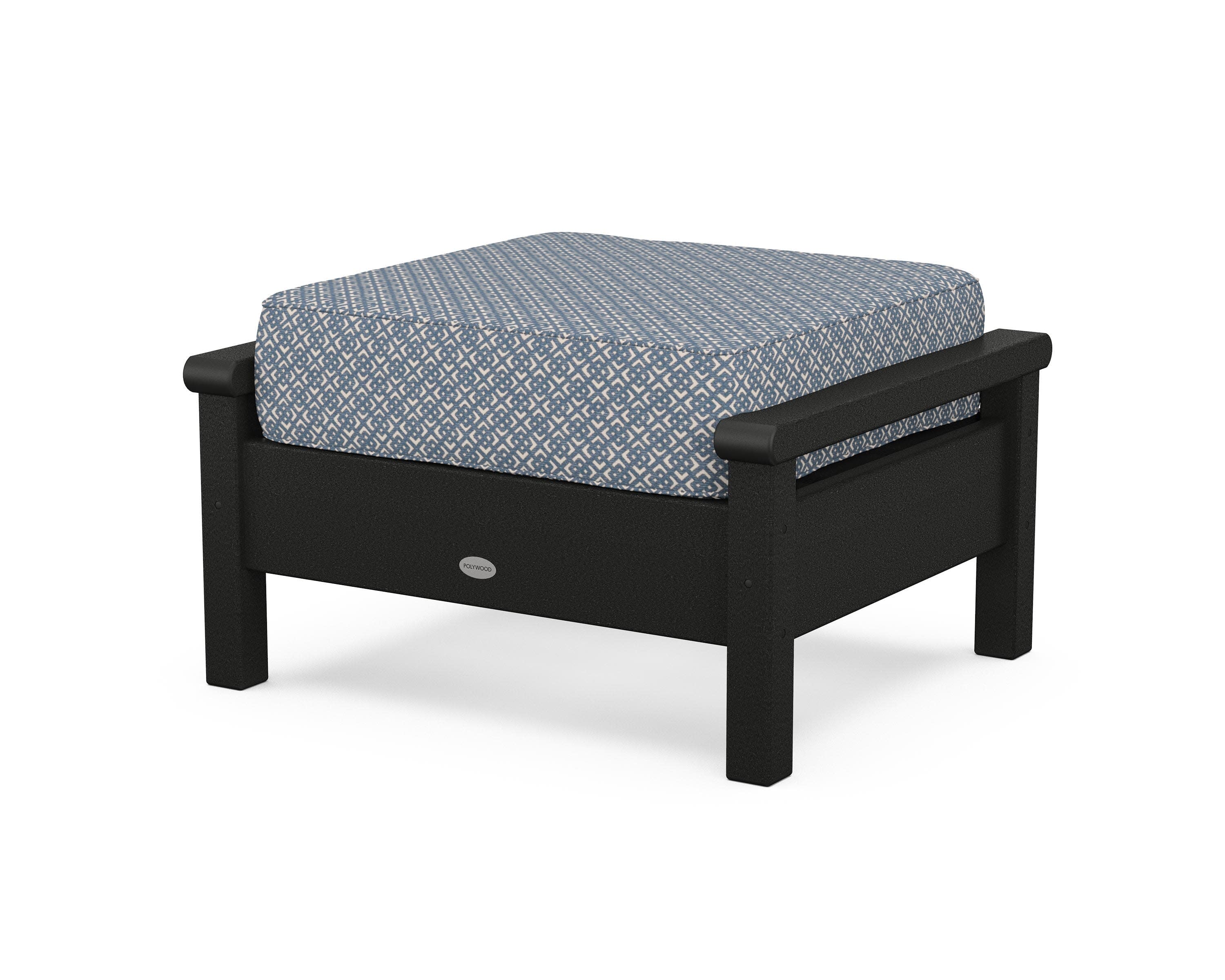 Harbour Deep Seating Ottoman in Black / Hopscotch