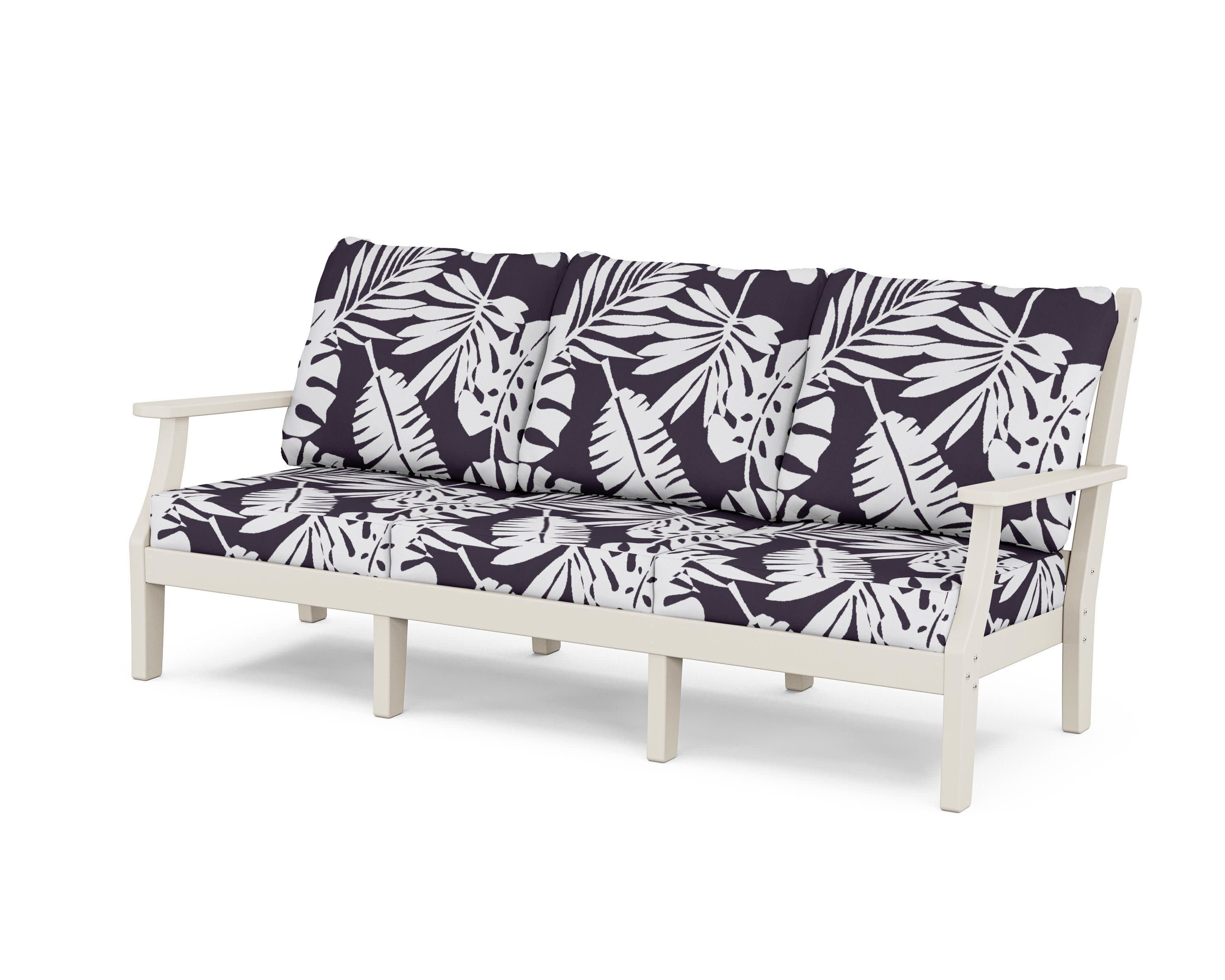Wovendale Deep Seating Sofa in Sand / Leaf Navy