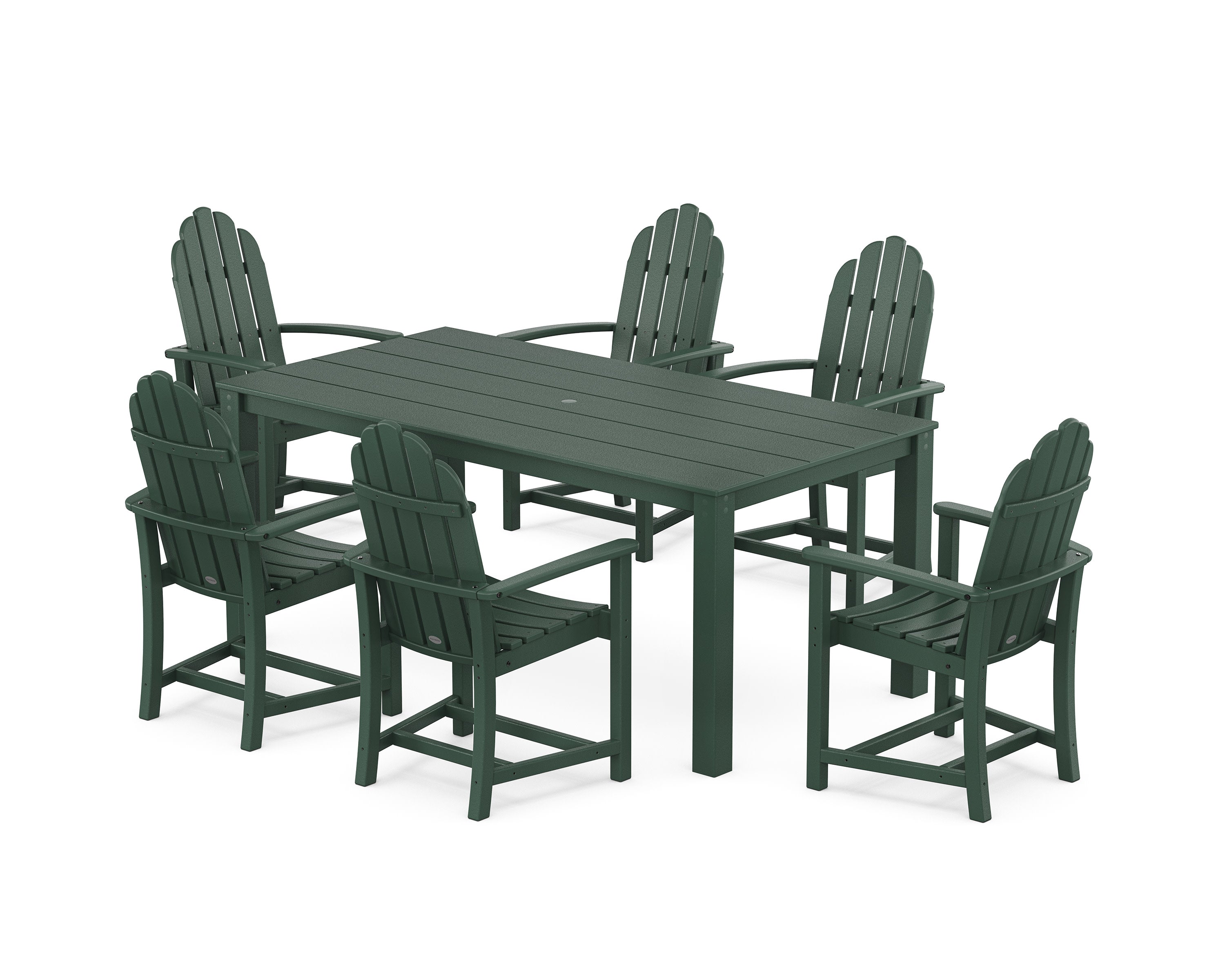 Classic Adirondack 7-Piece Parsons Dining Set in Green