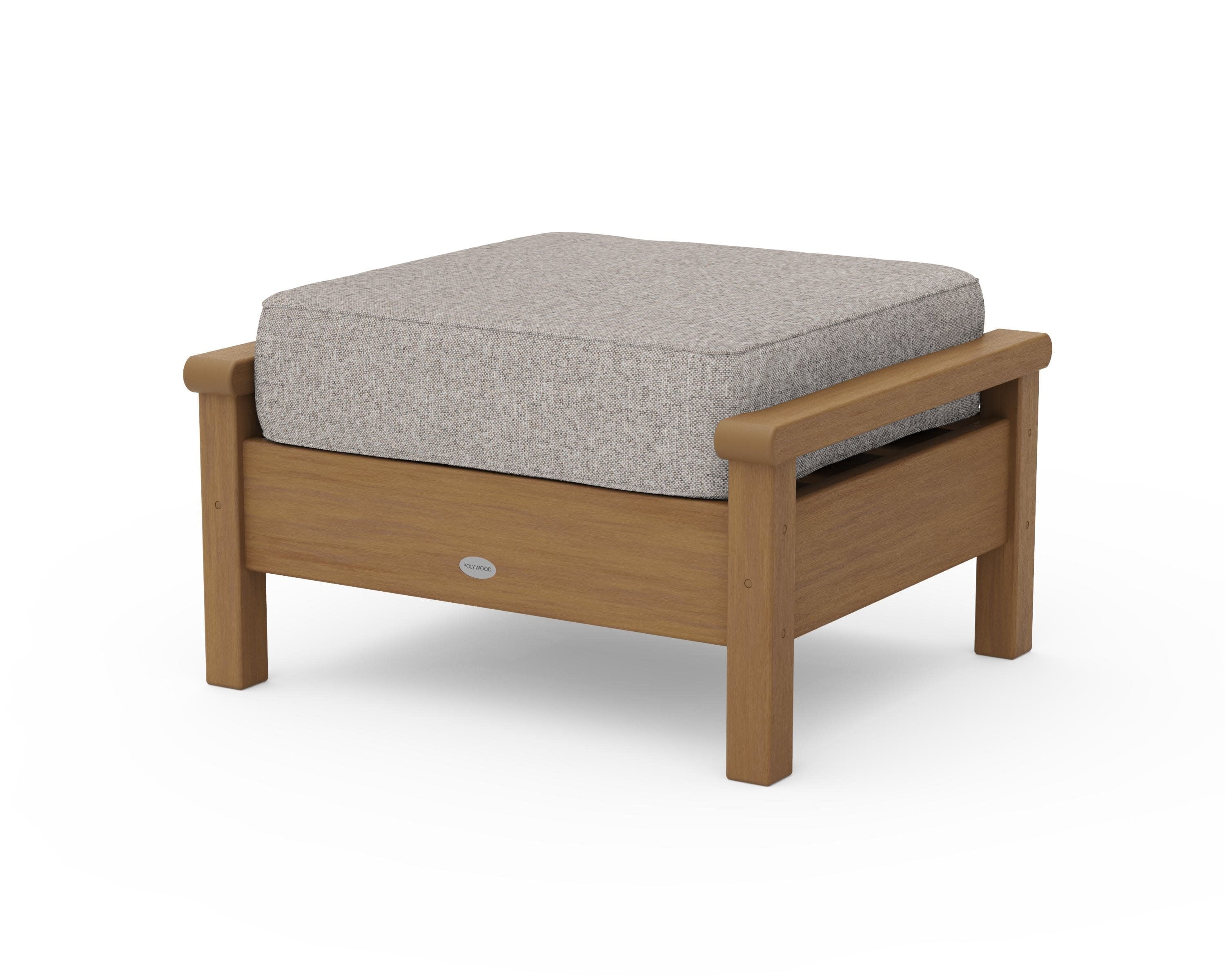 Harbour Deep Seating Ottoman in Natural / Weathered Tweed