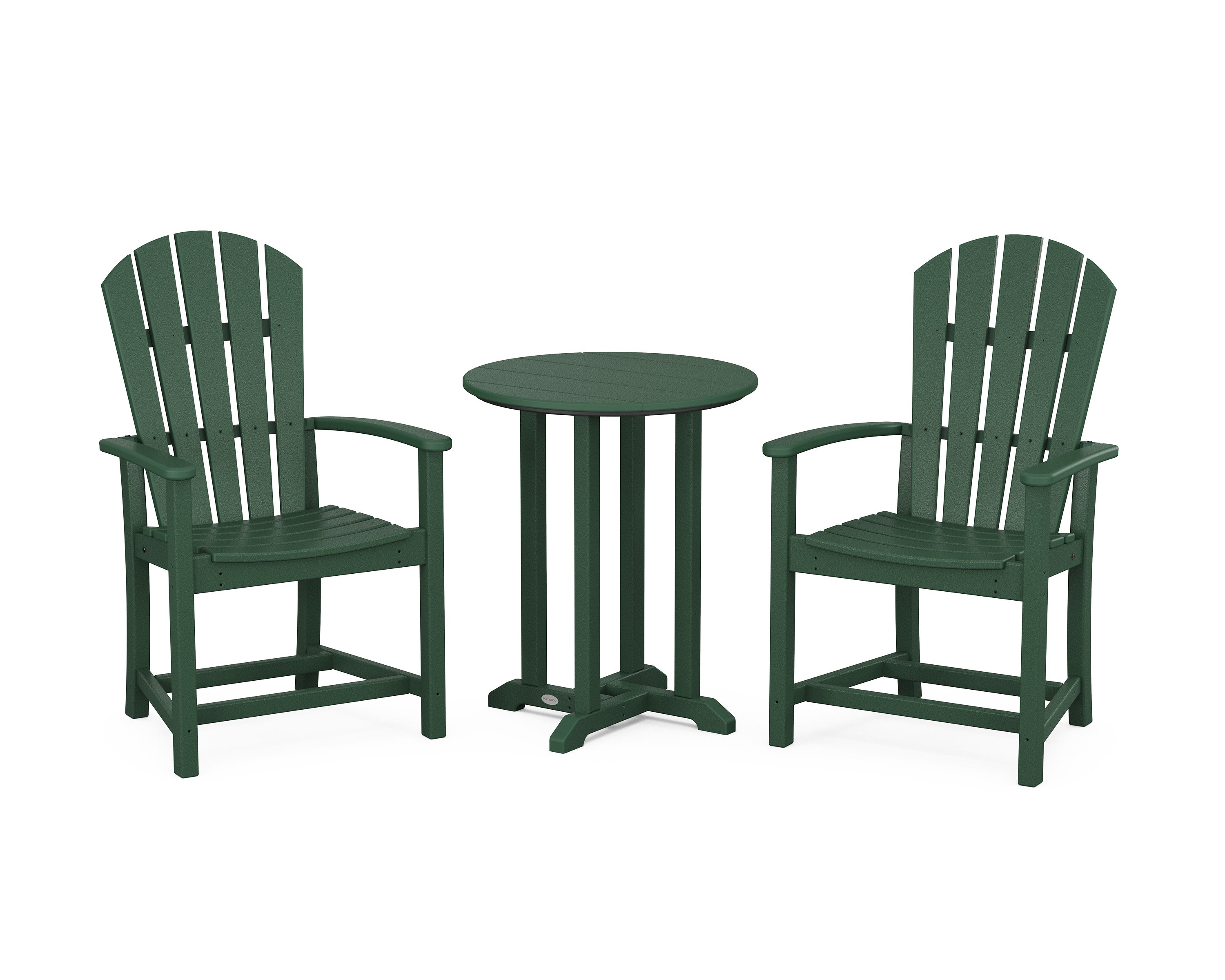 Palm Coast 3-Piece Round Farmhouse Bistro Dining Set in Green