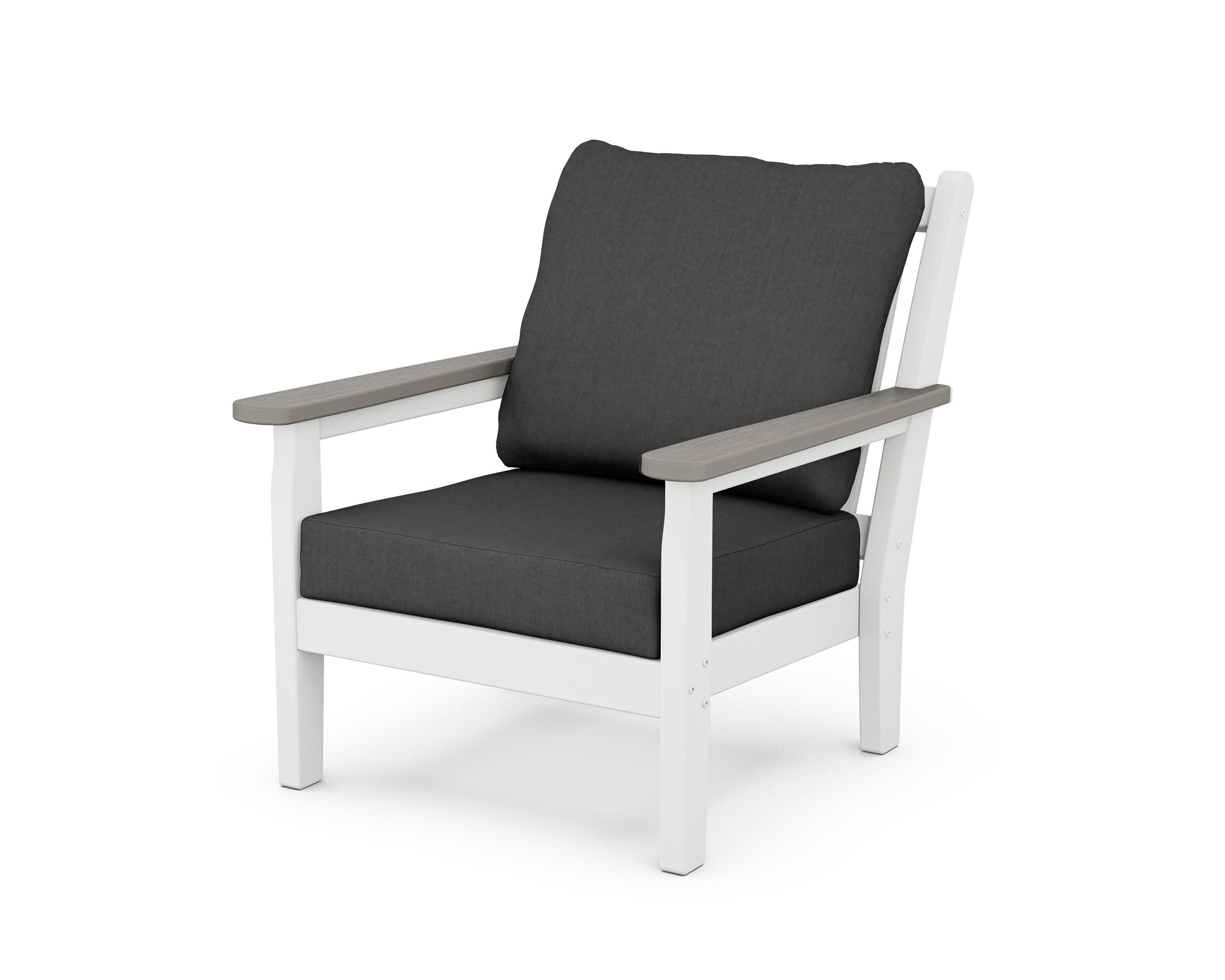 Chippendale Deep Seating Chair in White / Driftwood / Spectrum Carbon
