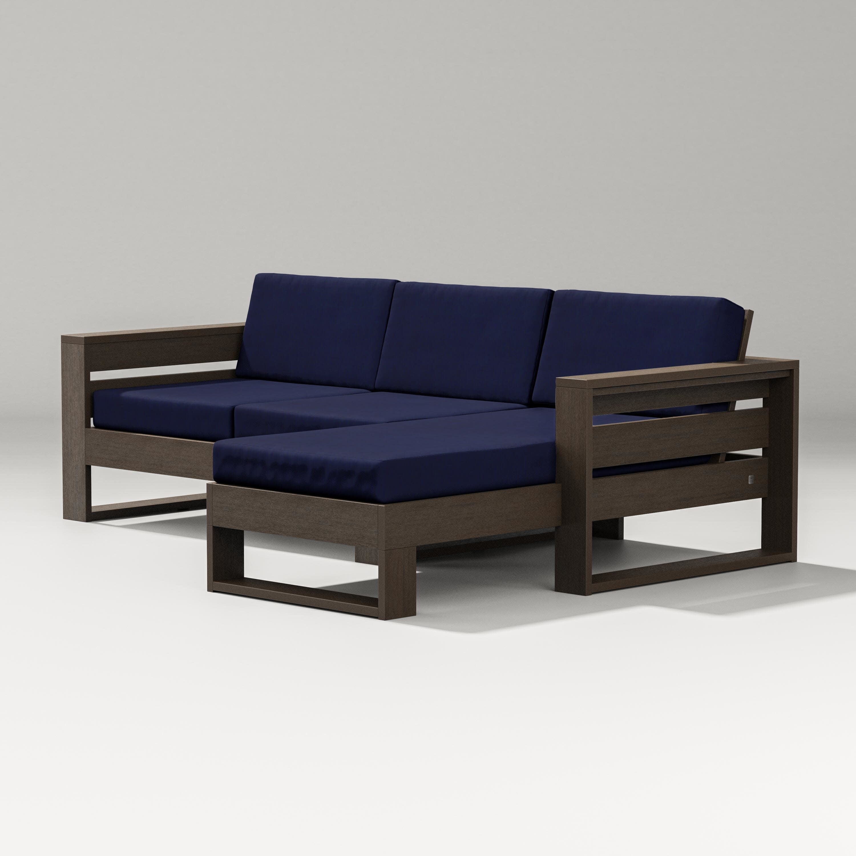Latitude Right Chaise Sectional in Kona / Navy