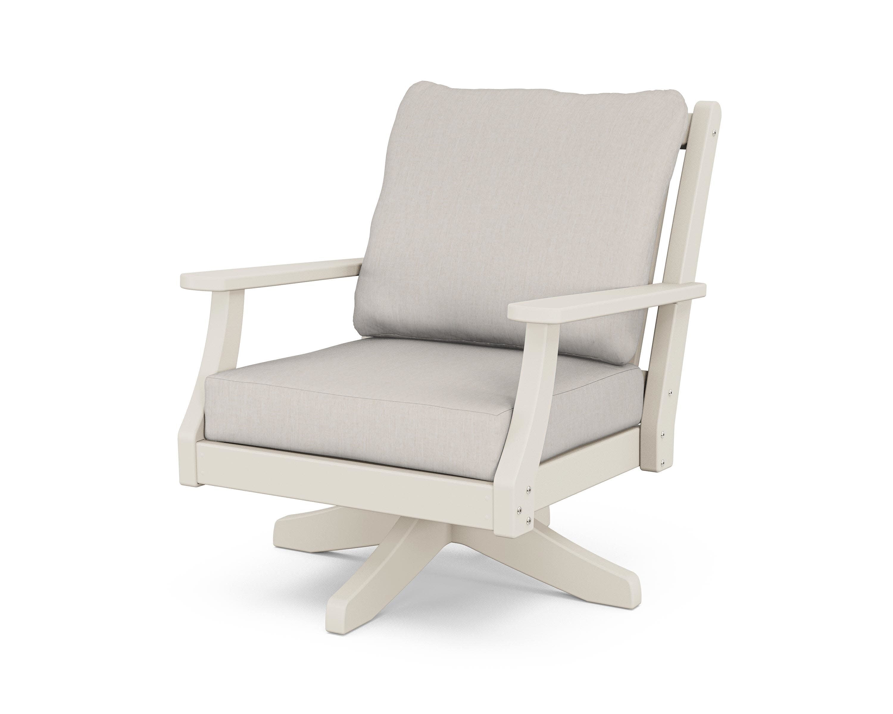 Wovendale Deep Seating Swivel Chair in Sand / Cast Ash