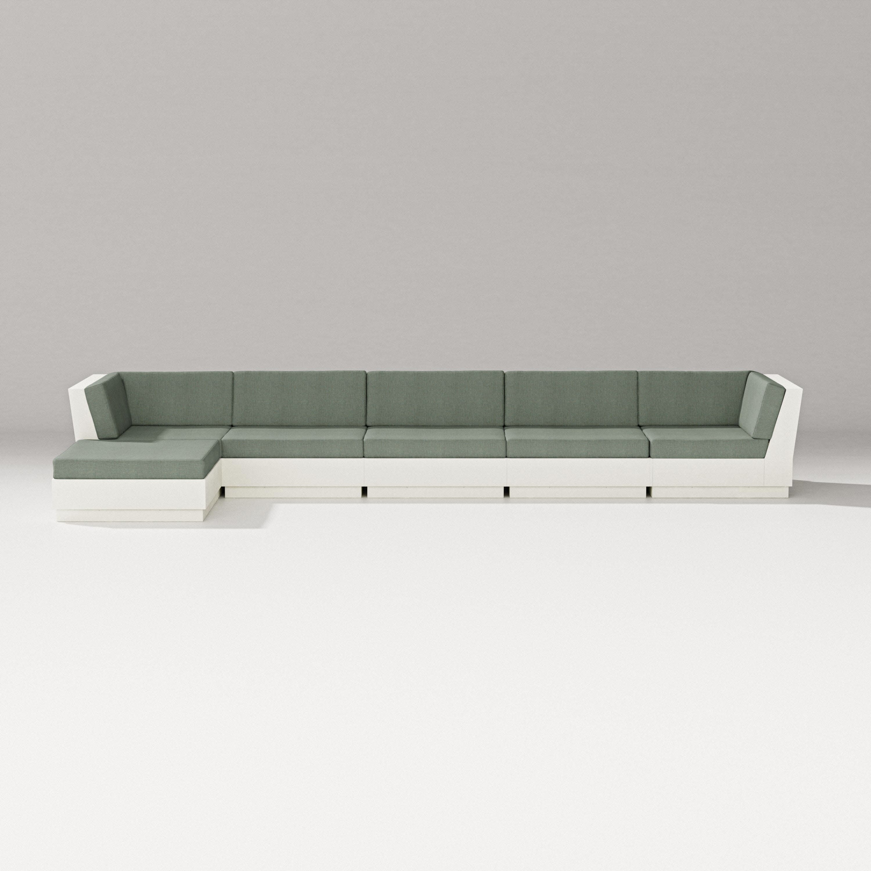 Elevate 6-Piece Chaise Sectional in Vintage White / Cast Sage