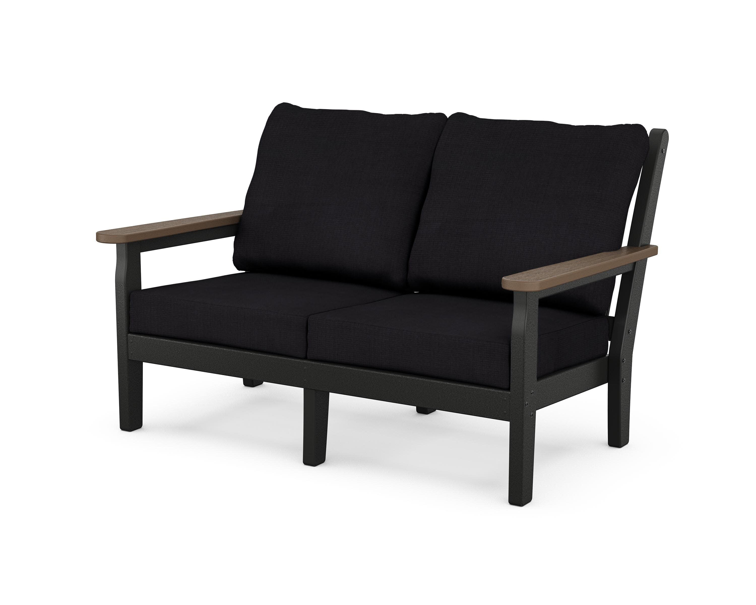 Chippendale Deep Seating Loveseat in Black / Kona / Midnight Linen