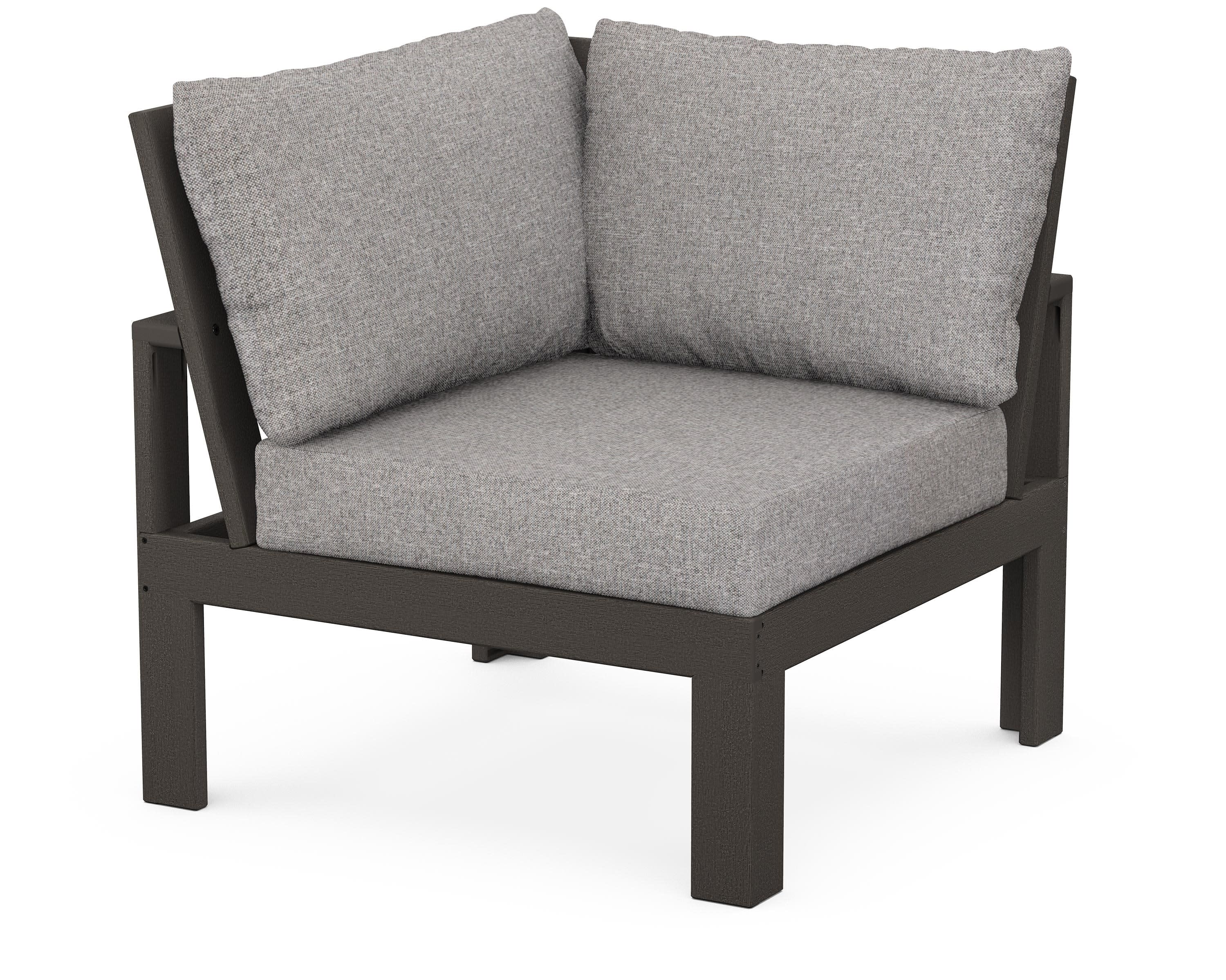 Modular Corner Chair in Vintage Coffee / Grey Mist