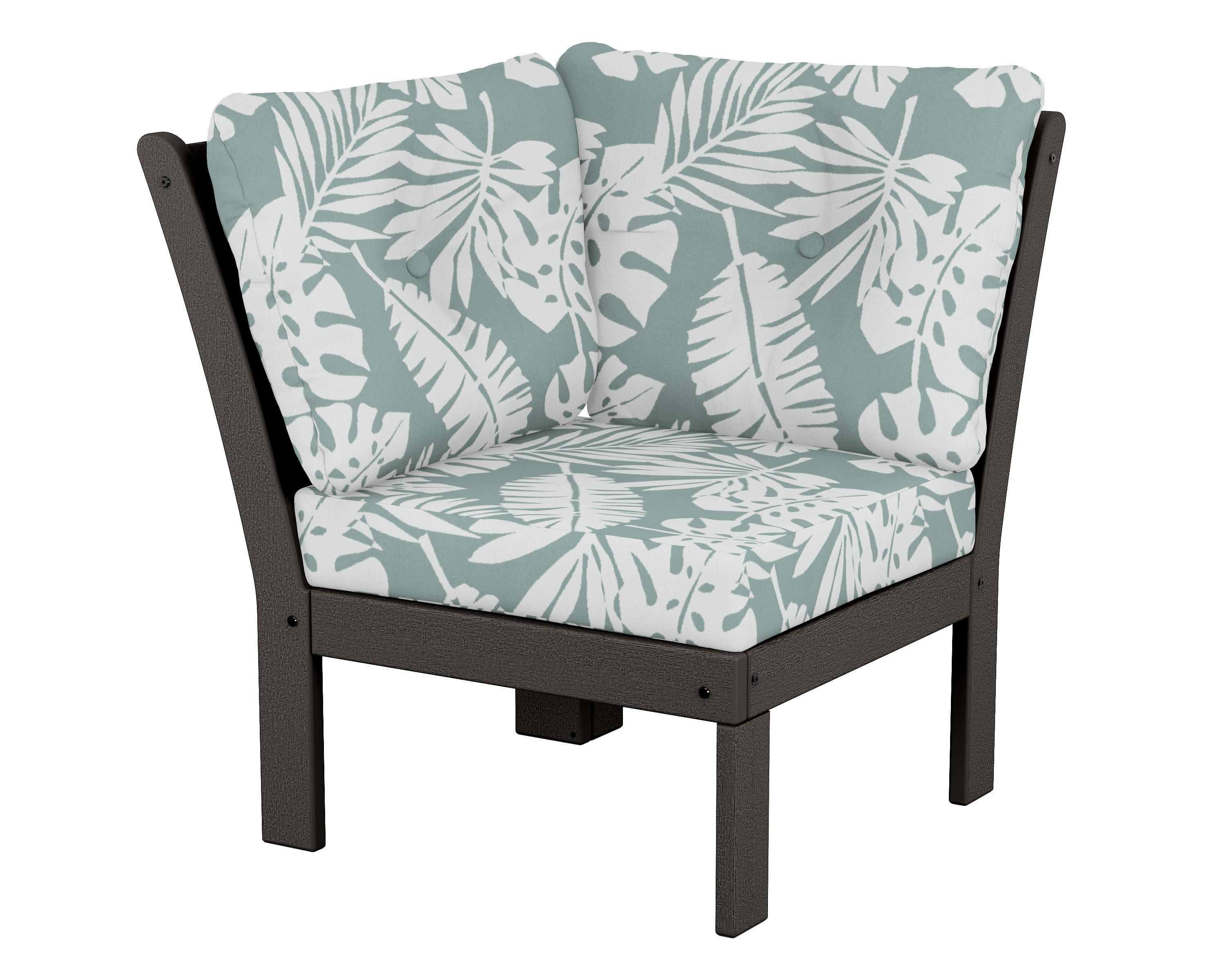 Vineyard Modular Corner Chair in Vintage Coffee / Leaf Glacier Spa