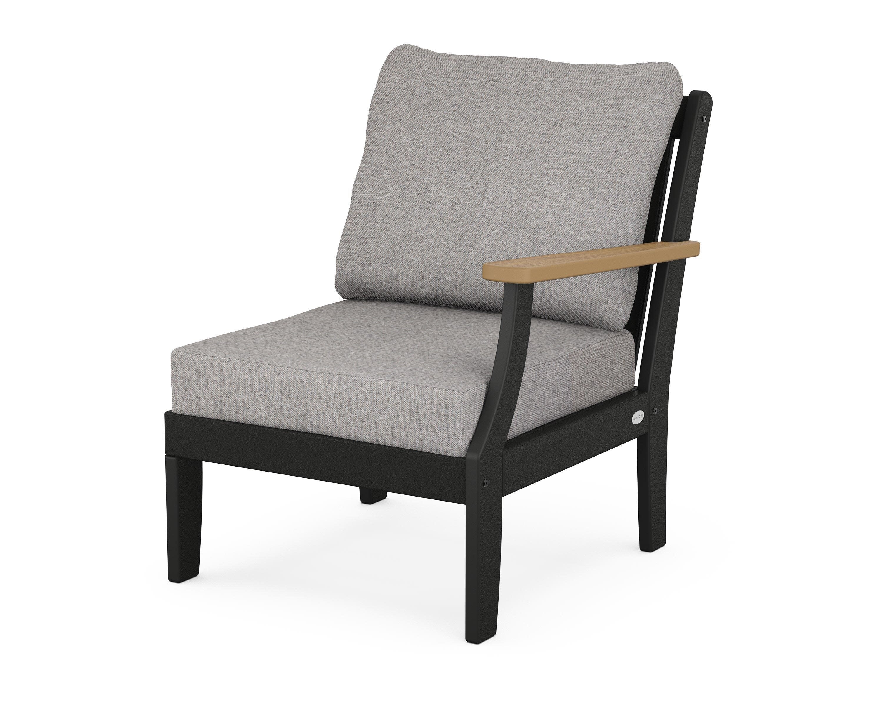 Braxton Modular Right Arm Chair in Black / Natural / Grey Mist