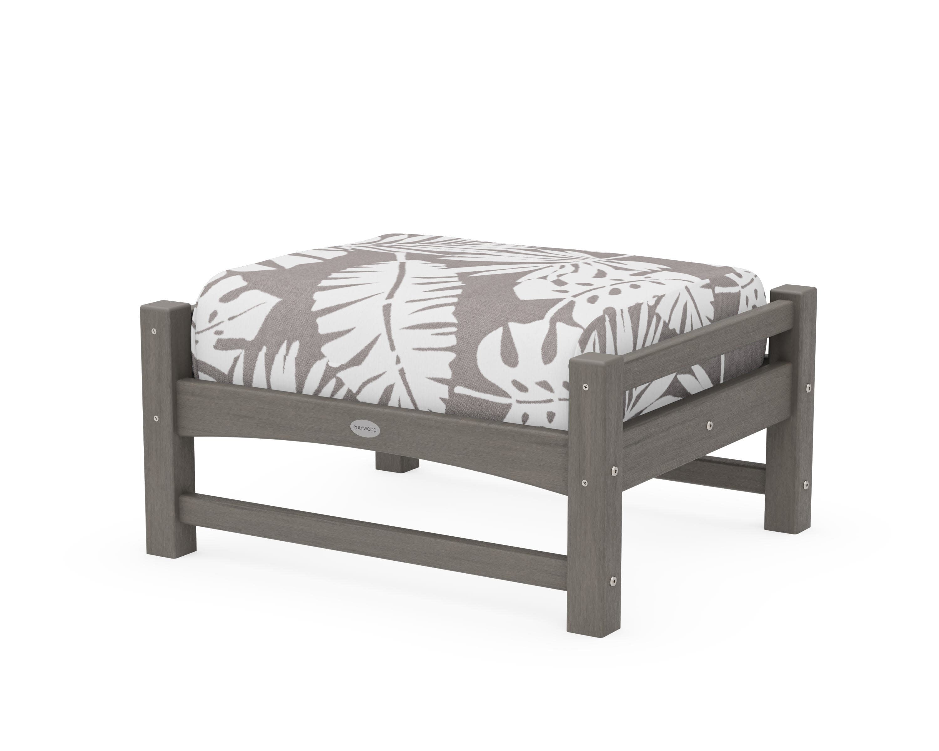 Club Ottoman in Driftwood / Leaf Grey Mist