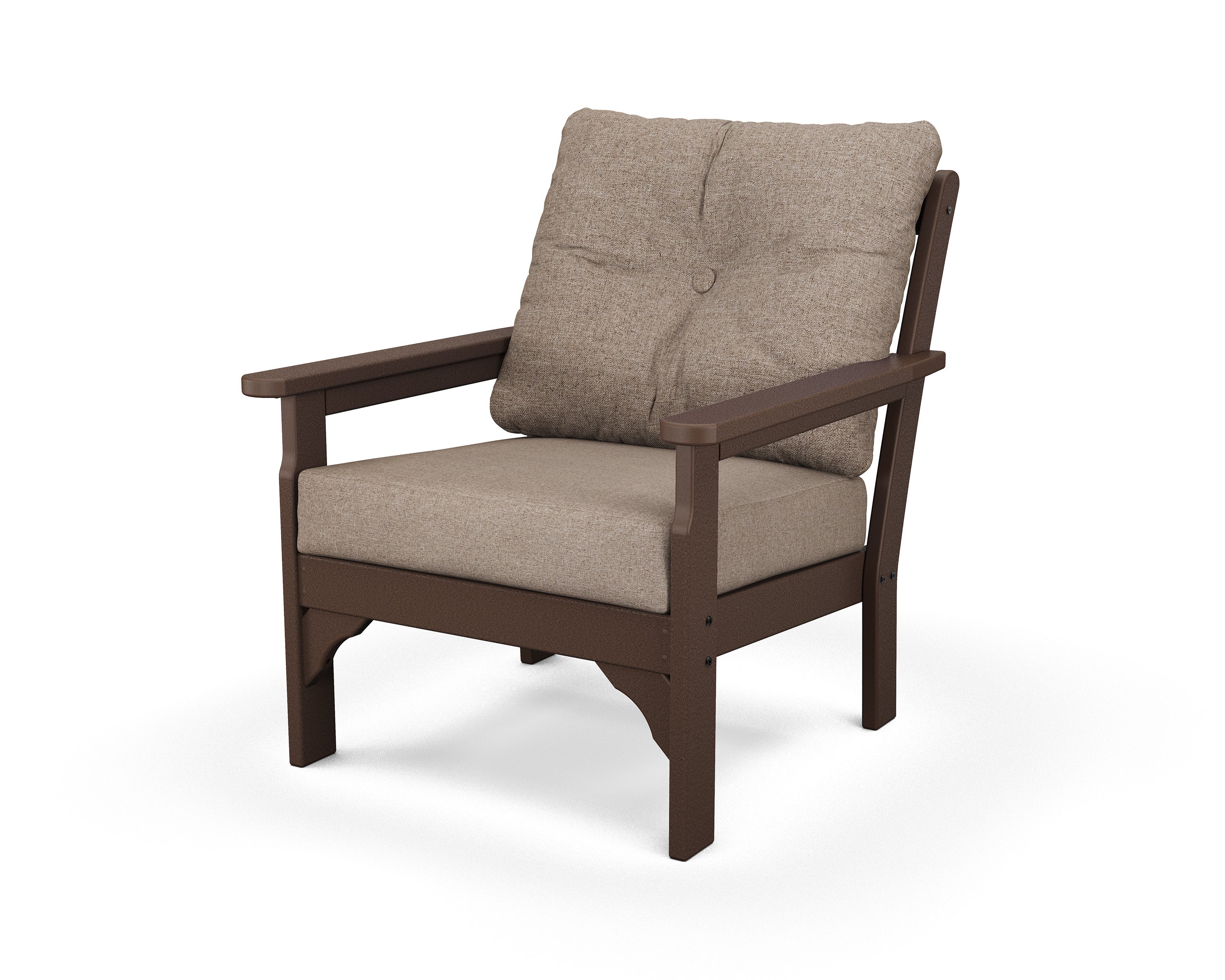 Vineyard Deep Seating Chair in Mahogany / Spiced Burlap