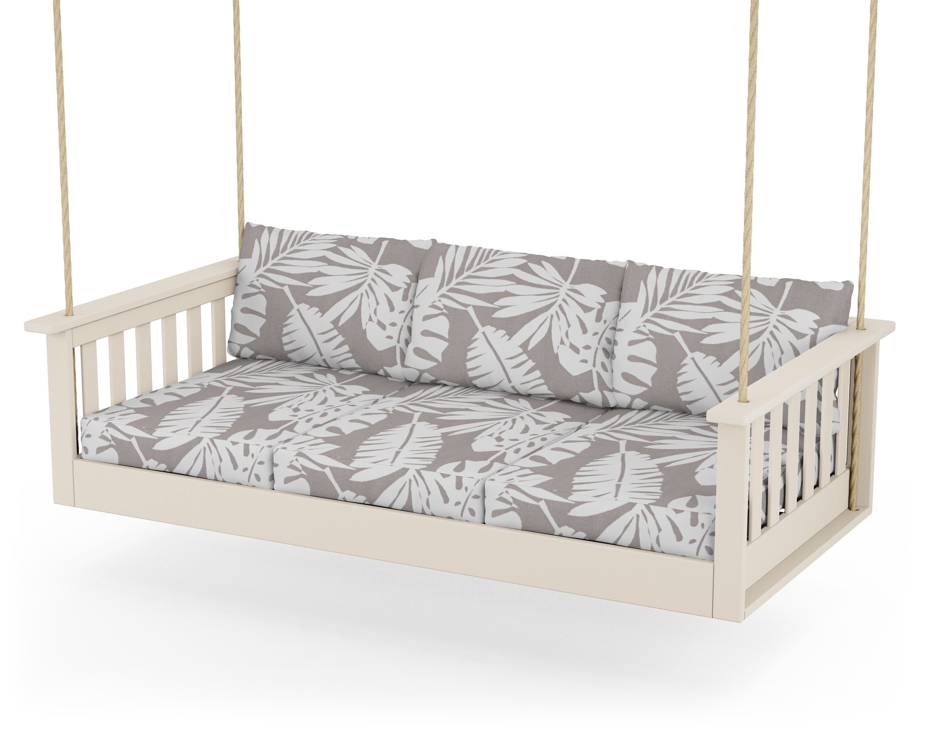 Vineyard Daybed Swing in Sand / Leaf Grey Mist