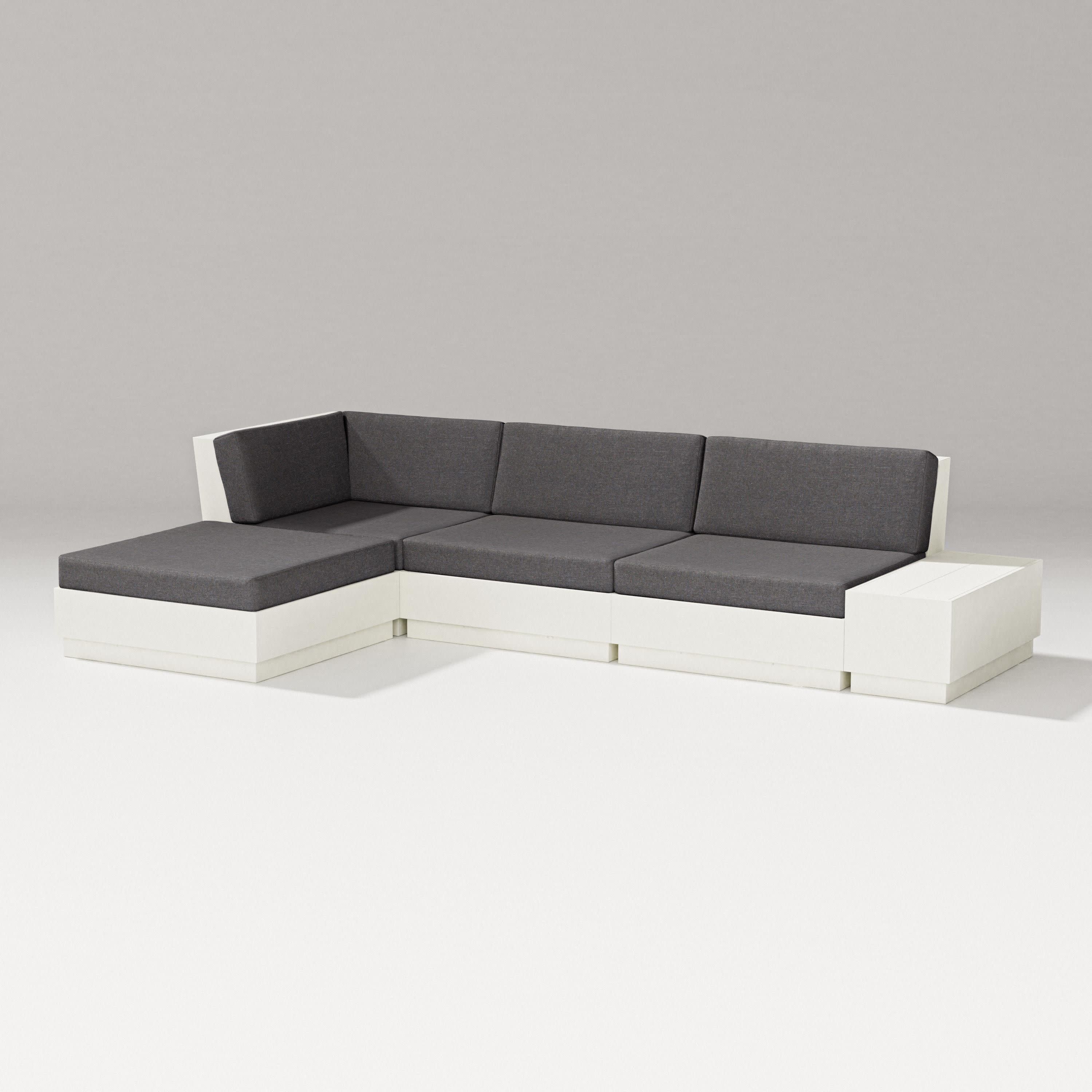 Elevate Chaise Sectional in Vintage White / Ash Charcoal