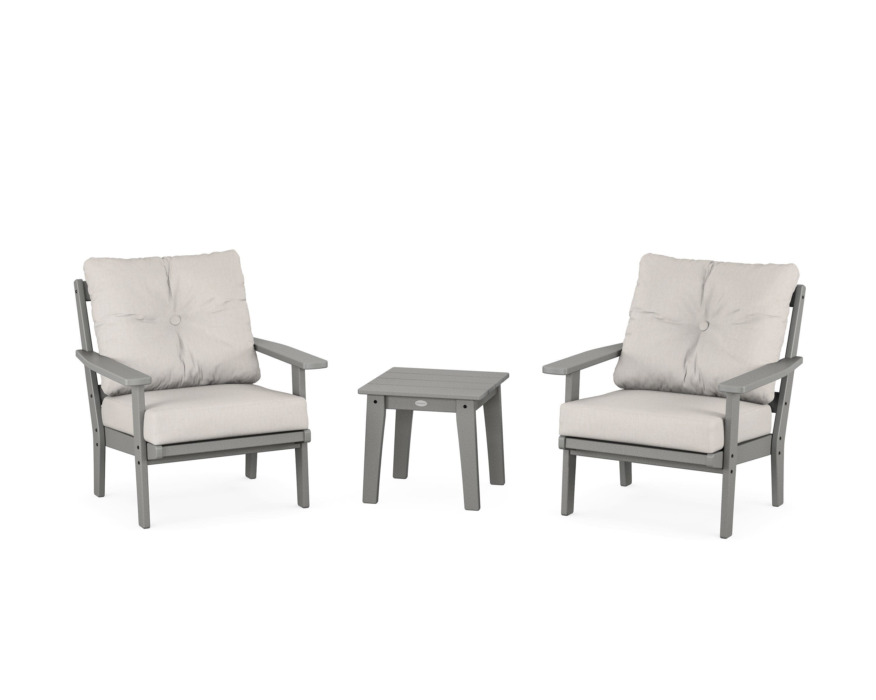 Oxford 3-Piece Deep Seating Set in Slate Grey / Cast Ash