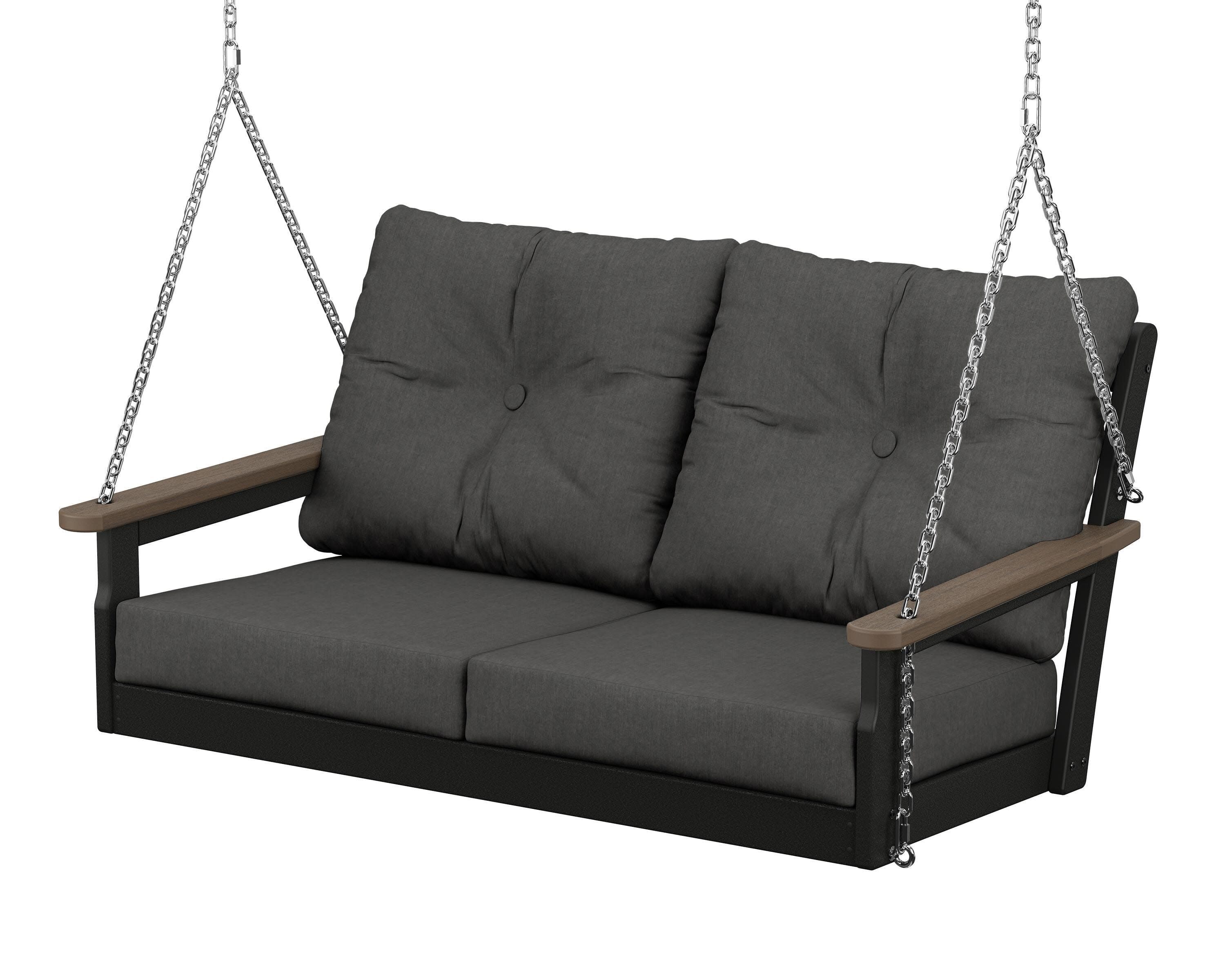 Vineyard Deep Seating Swing in Black / Kona / Spectrum Carbon