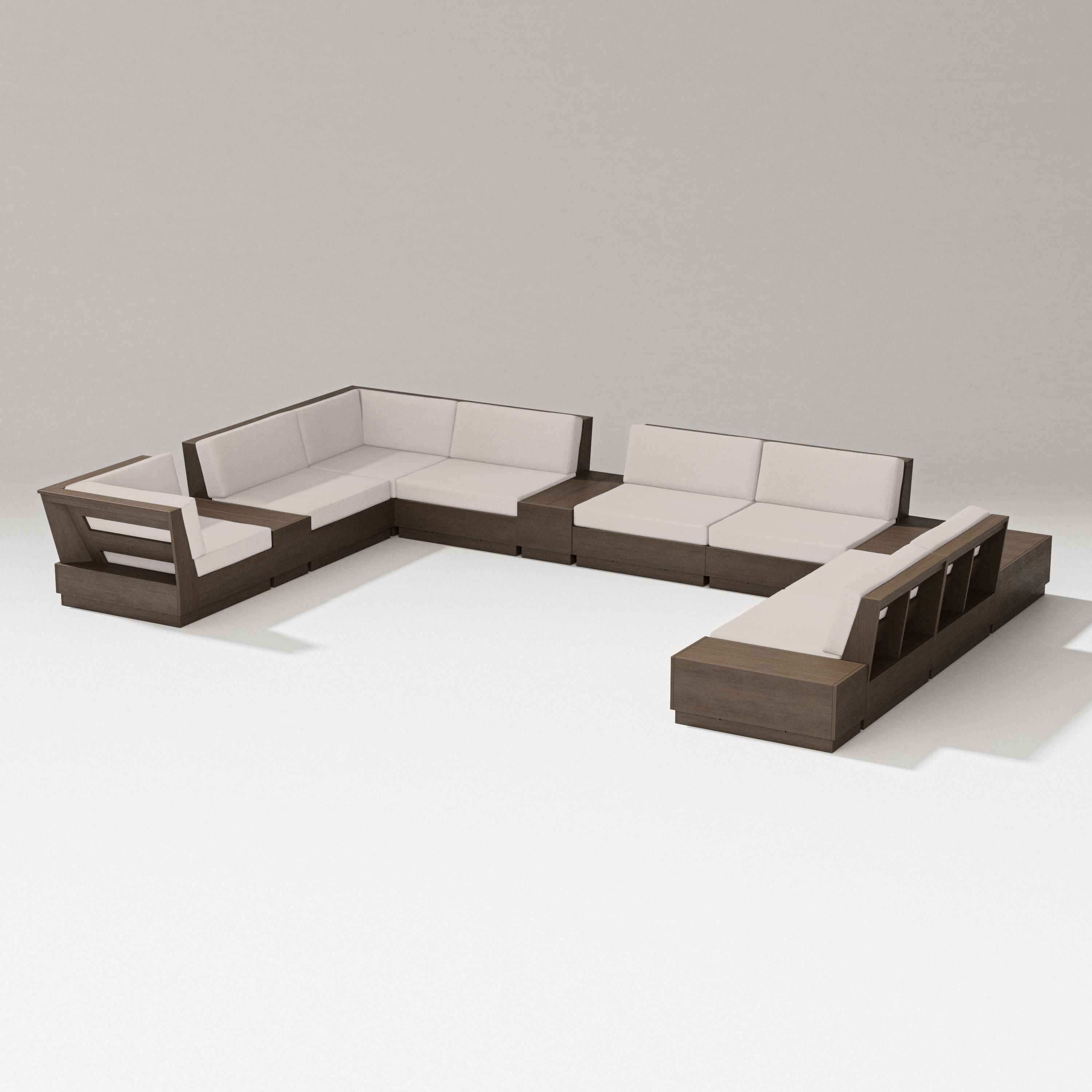 Elevate 12-Piece Conversation Sectional Set in Kona / Dune Burlap