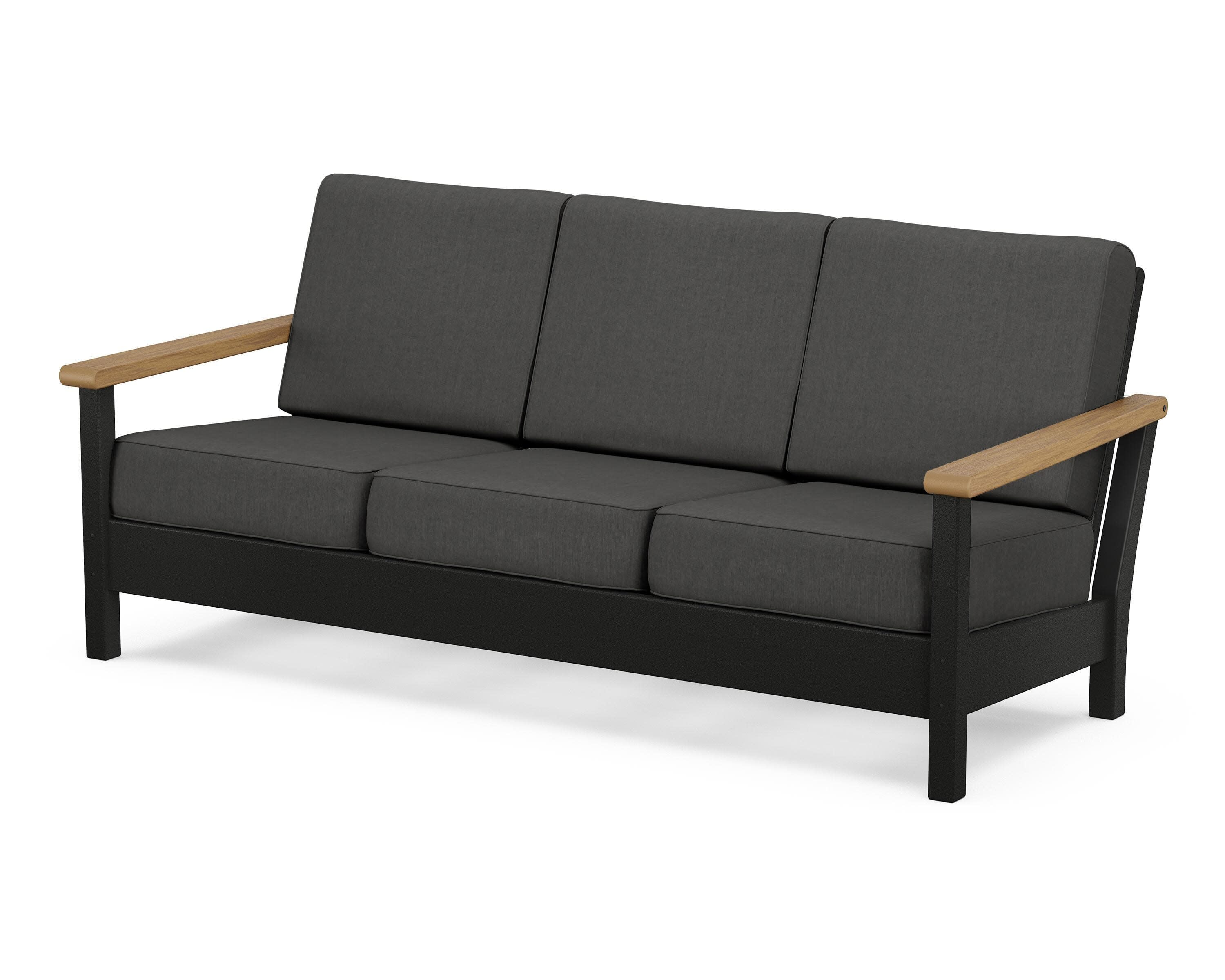 Harbour Deep Seating Sofa in Black / Natural / Spectrum Carbon
