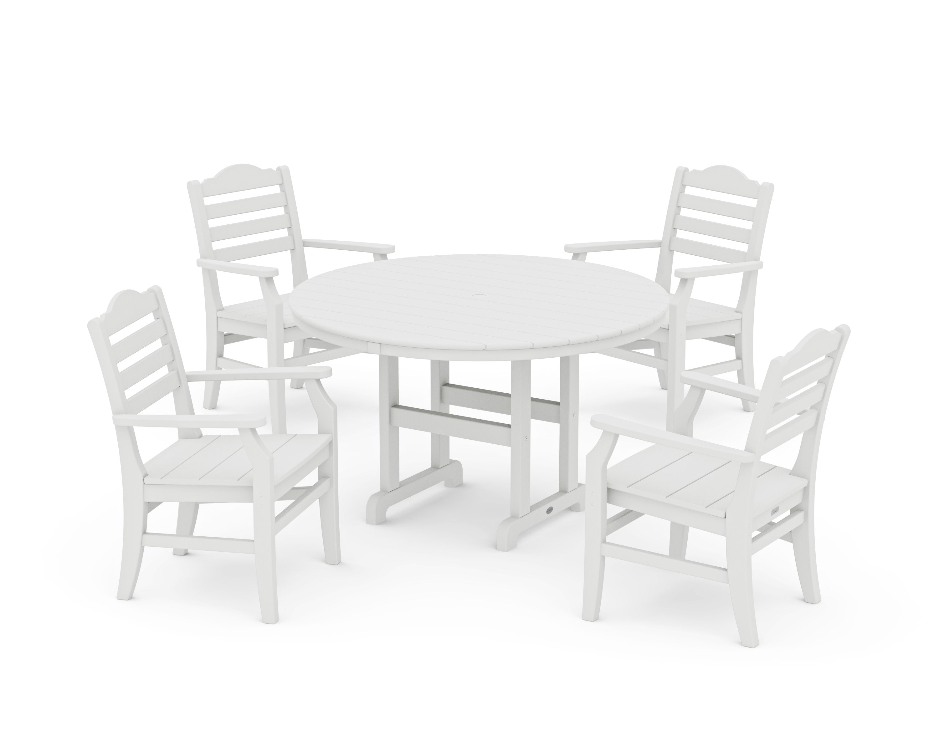 Savannah 5-Piece Round Farmhouse Dining Set in Vintage White