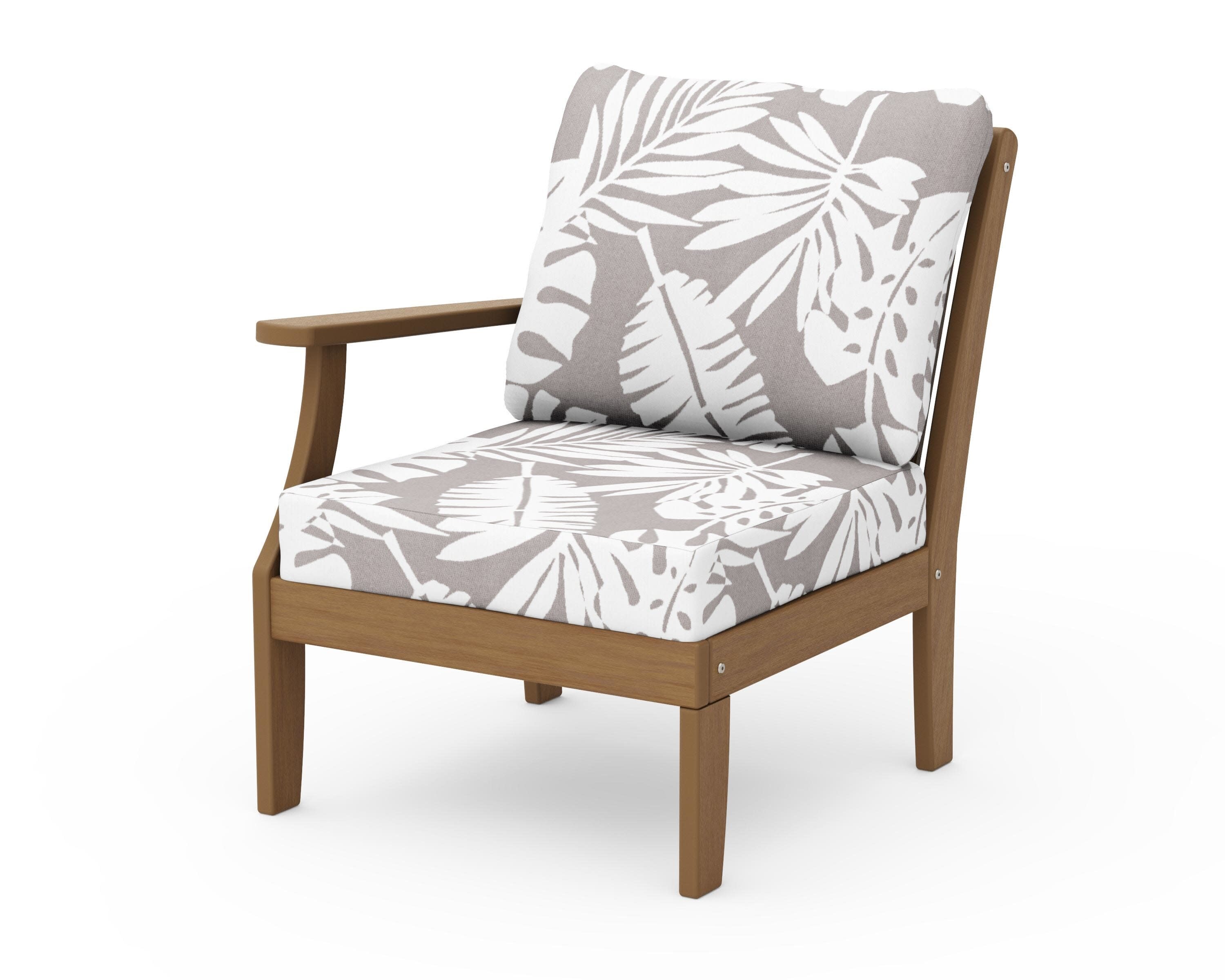 Braxton Modular Left Arm Chair in Natural / Leaf Grey Mist