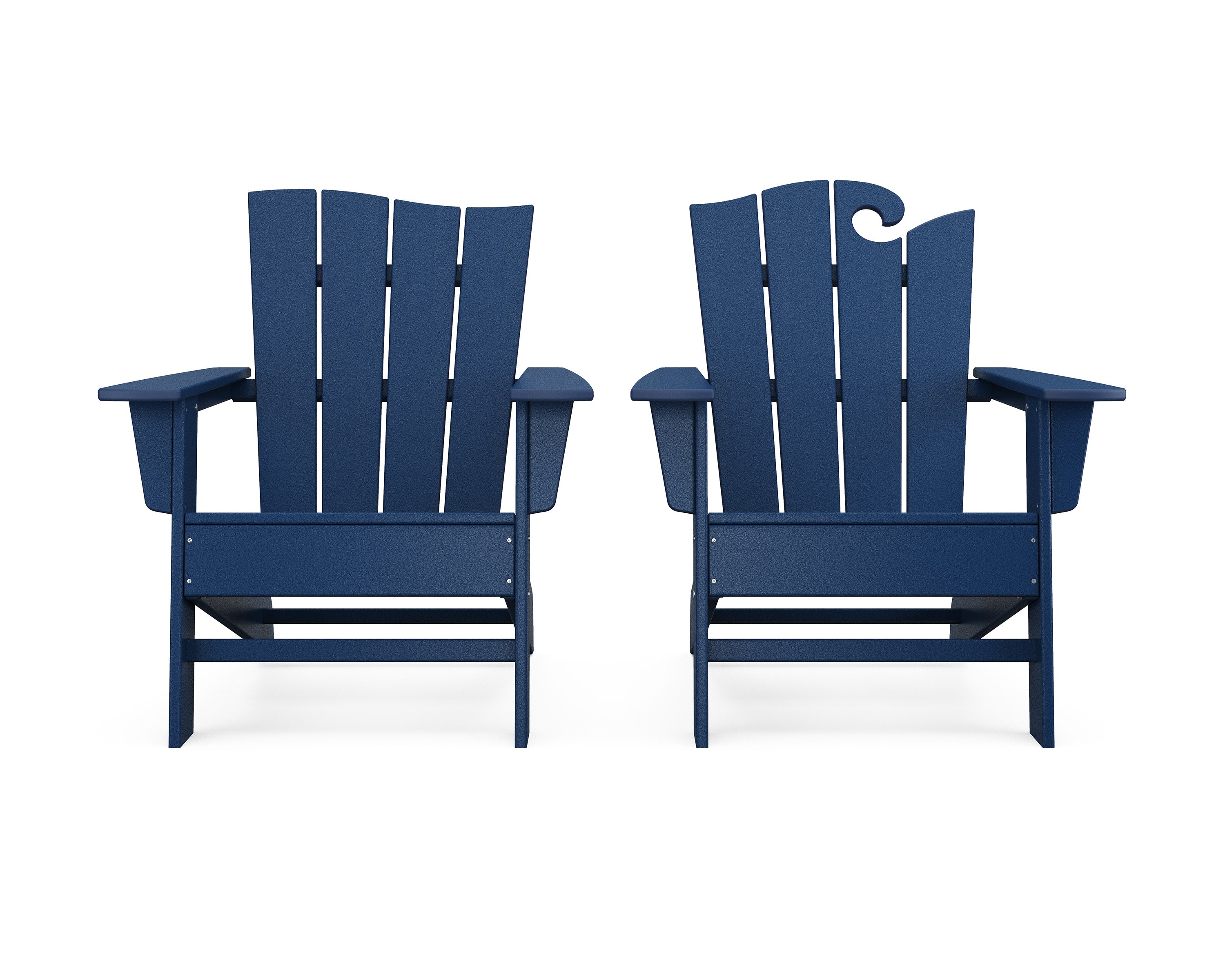 Wave 2-Piece Adirondack Set with The Wave Chair Left in Navy