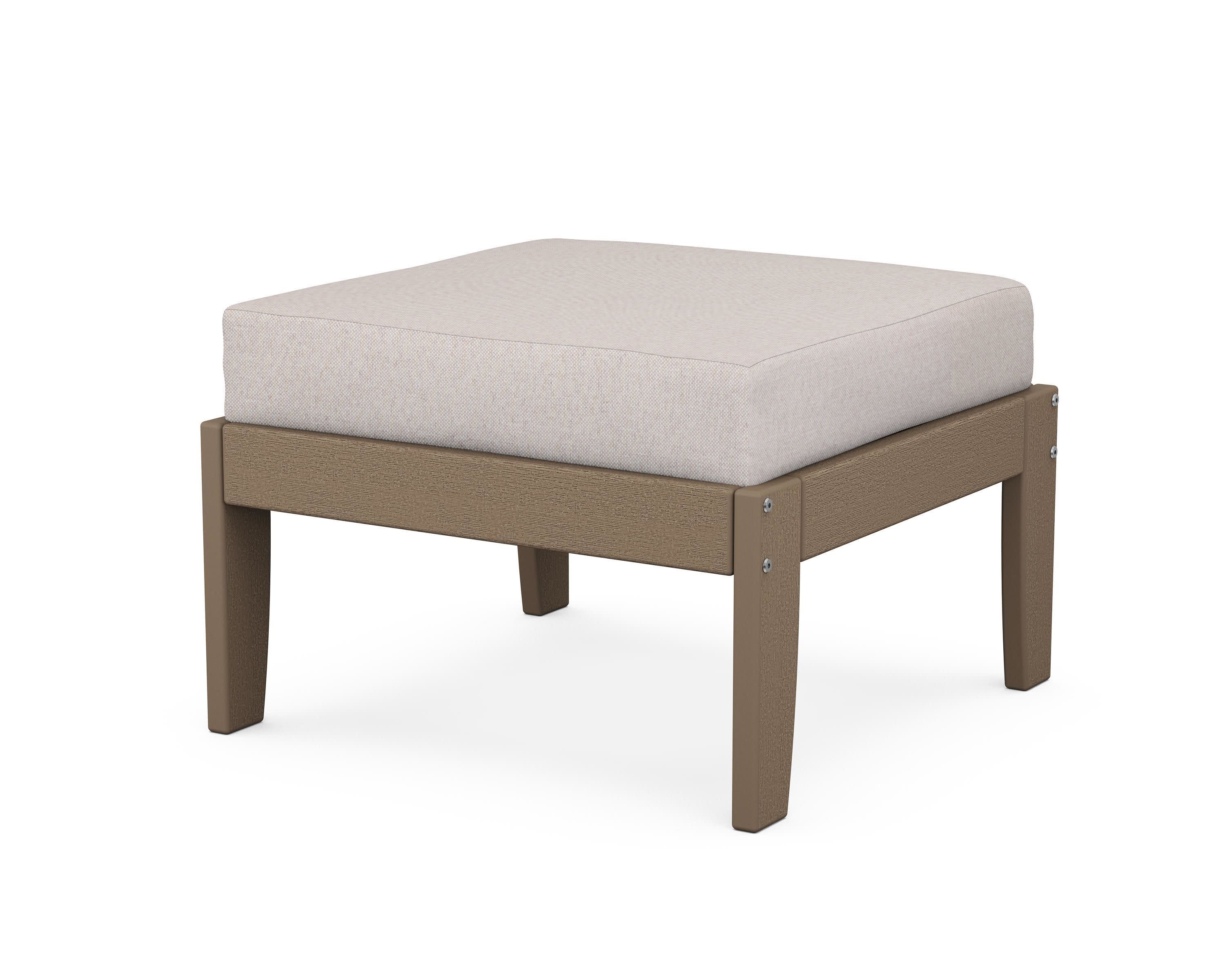 Modular Ottoman - Classic in Vintage Sahara / Dune Burlap