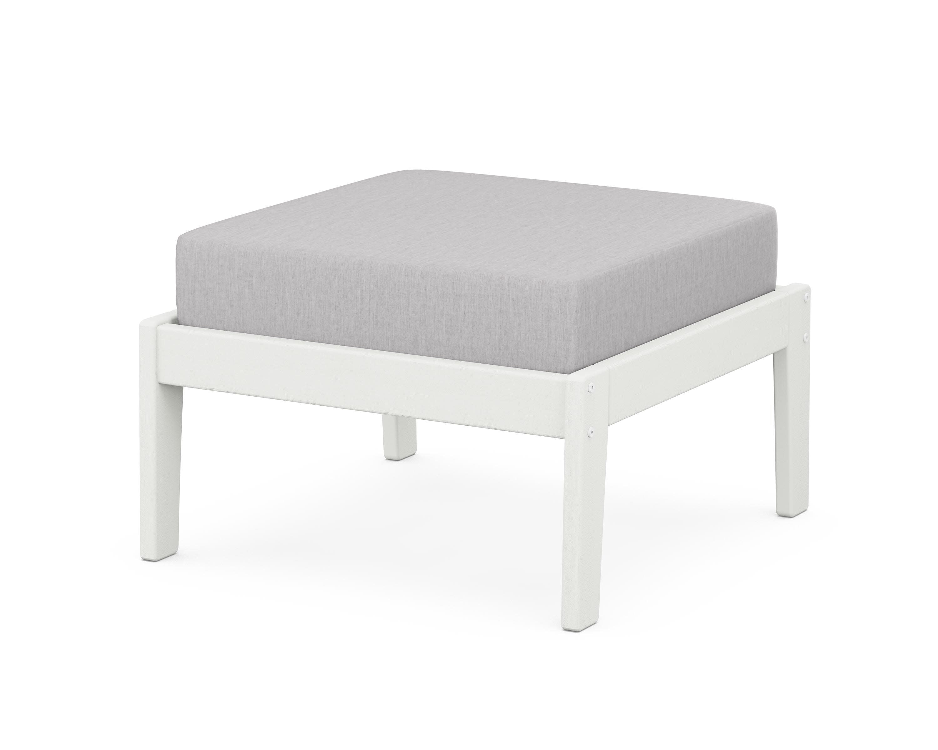 Deep Seating Ottoman in Vintage White / Granite