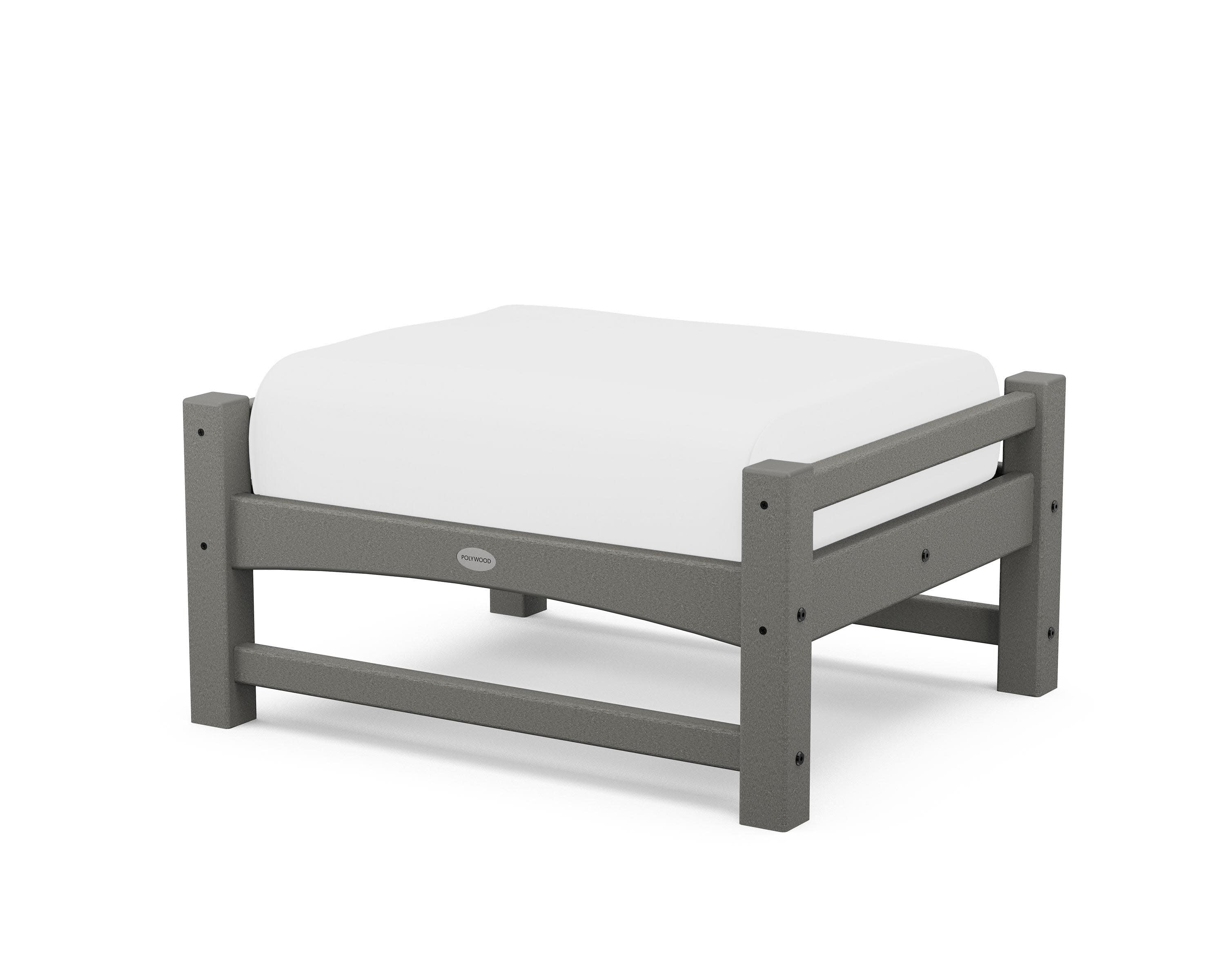 Club Ottoman in Slate Grey / Natural