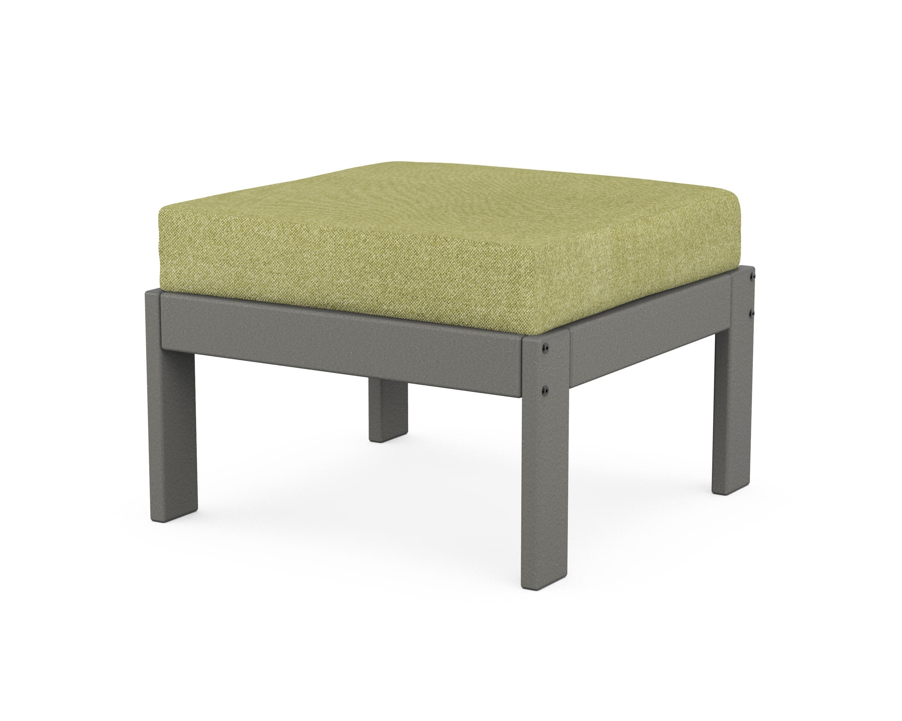 Vineyard Modular Ottoman in Slate Grey / Chartreuse Boucle