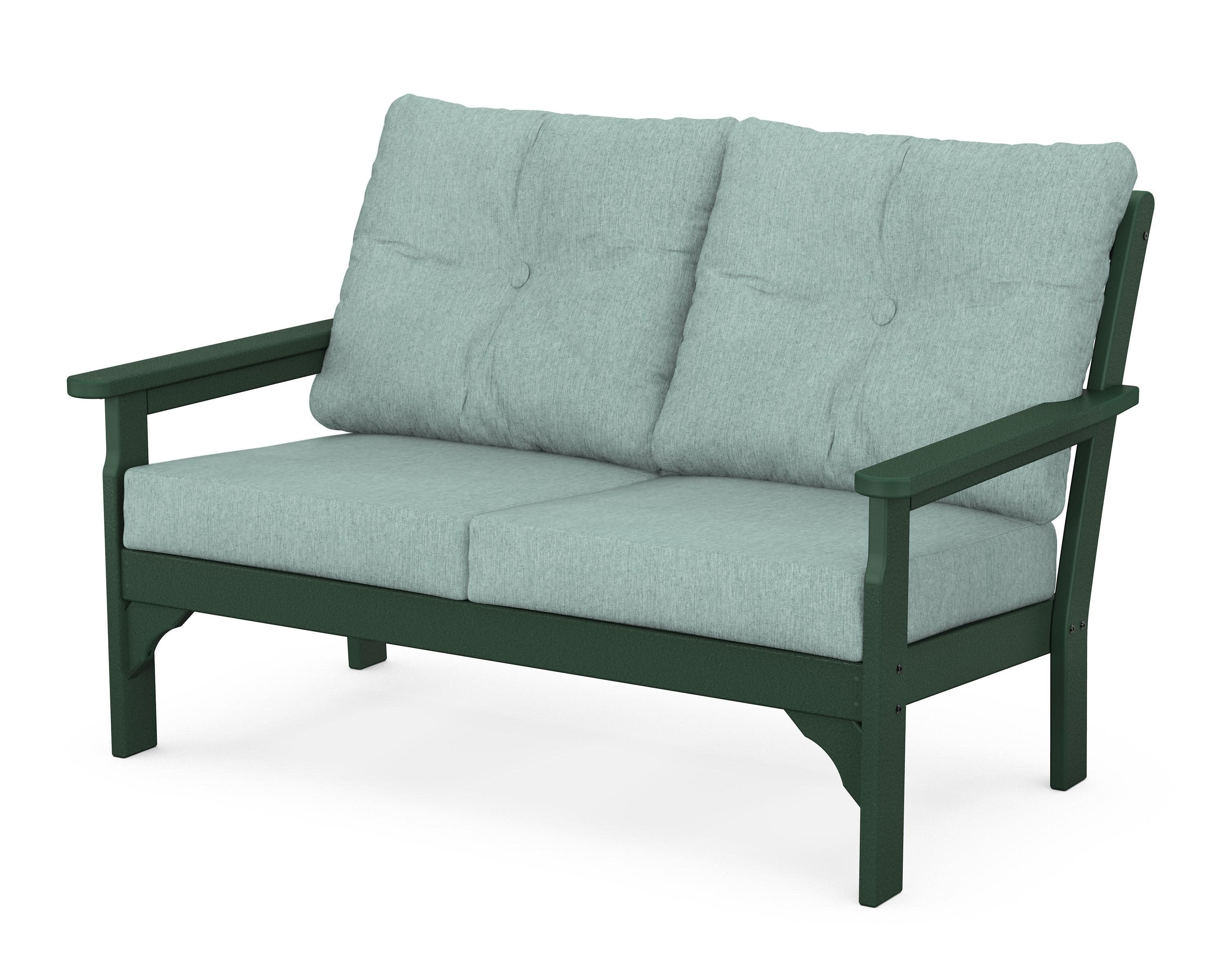 Vineyard Deep Seating Loveseat in Green / Glacier Spa