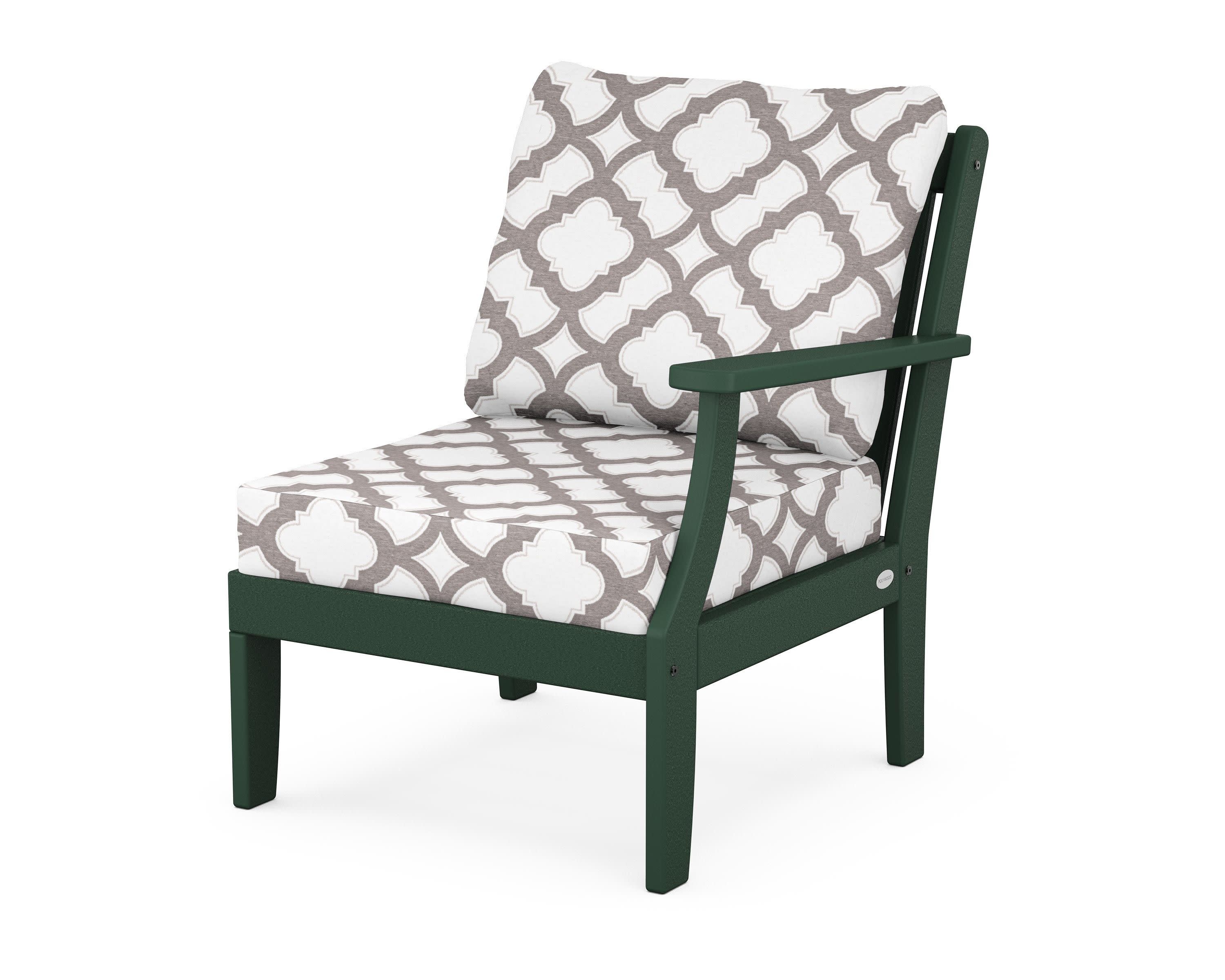 Braxton Modular Right Arm Chair in Green / Trellis Grey Mist