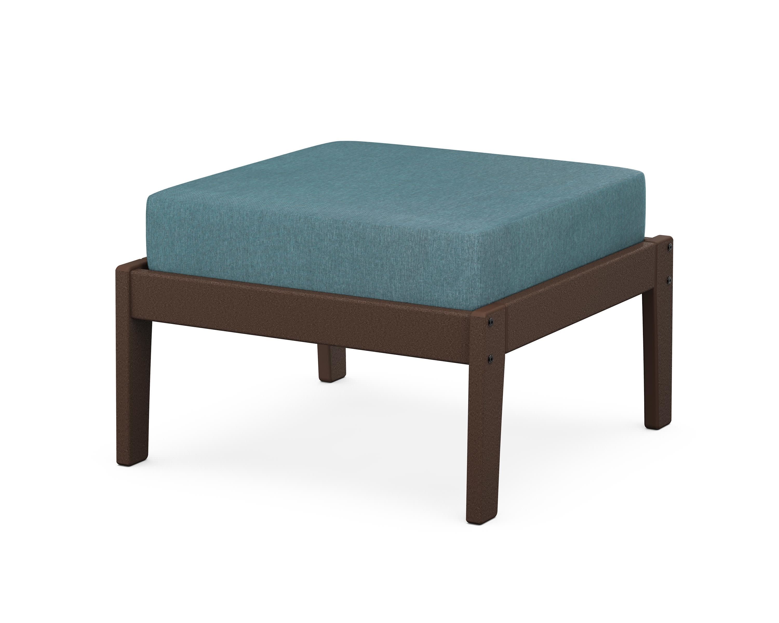 Deep Seating Ottoman in Mahogany / Ocean Teal