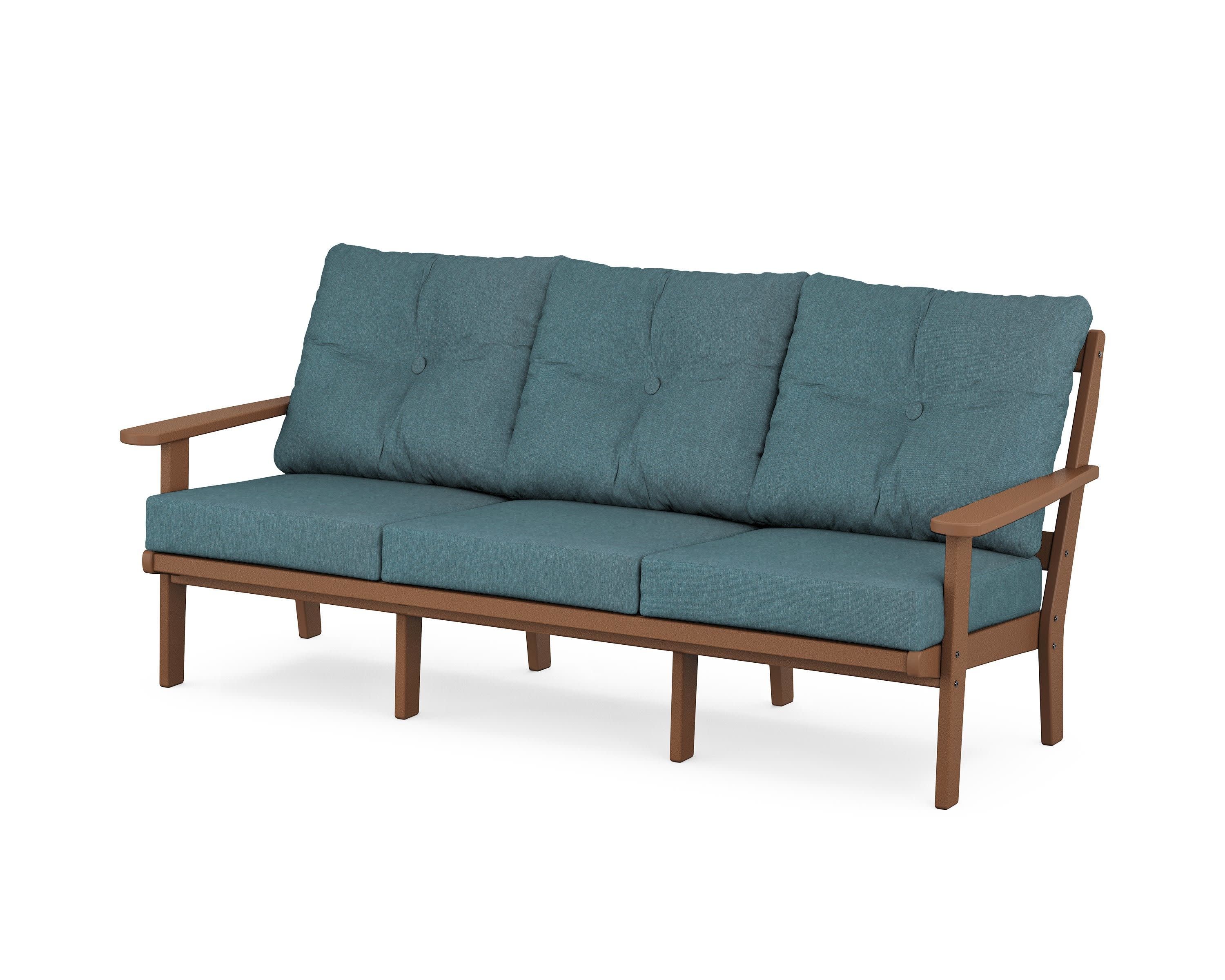 Mission Deep Seating Sofa in Teak / Ocean Teal