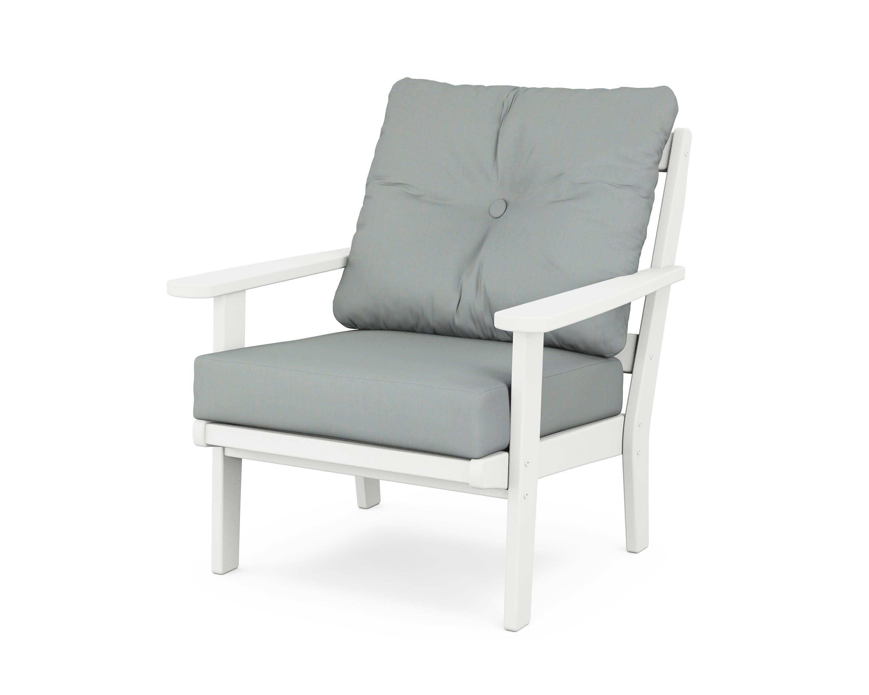 Mission Deep Seating Chair in White / Spa