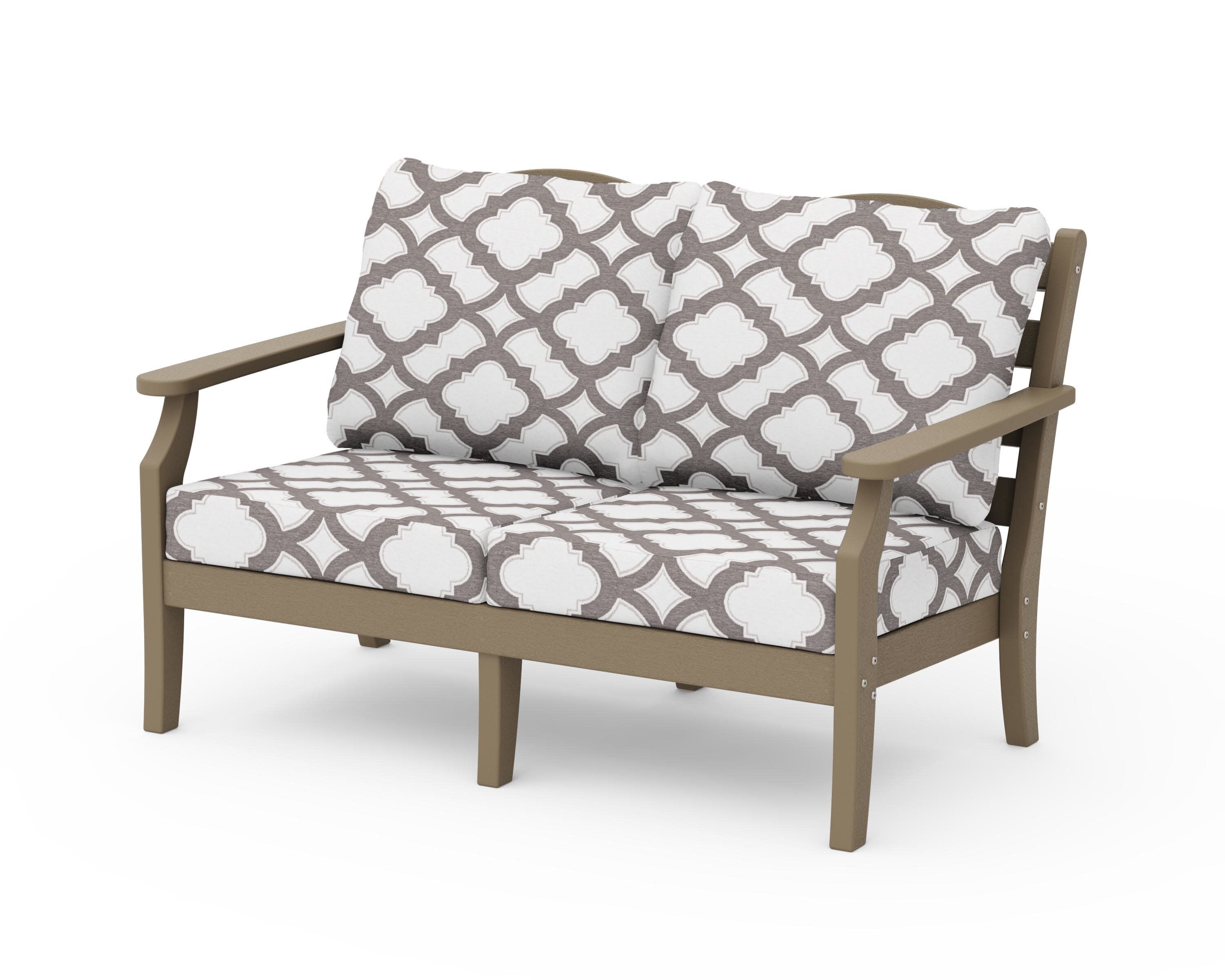 Savannah Deep Seating Loveseat in Vintage Sahara / Trellis Grey Mist