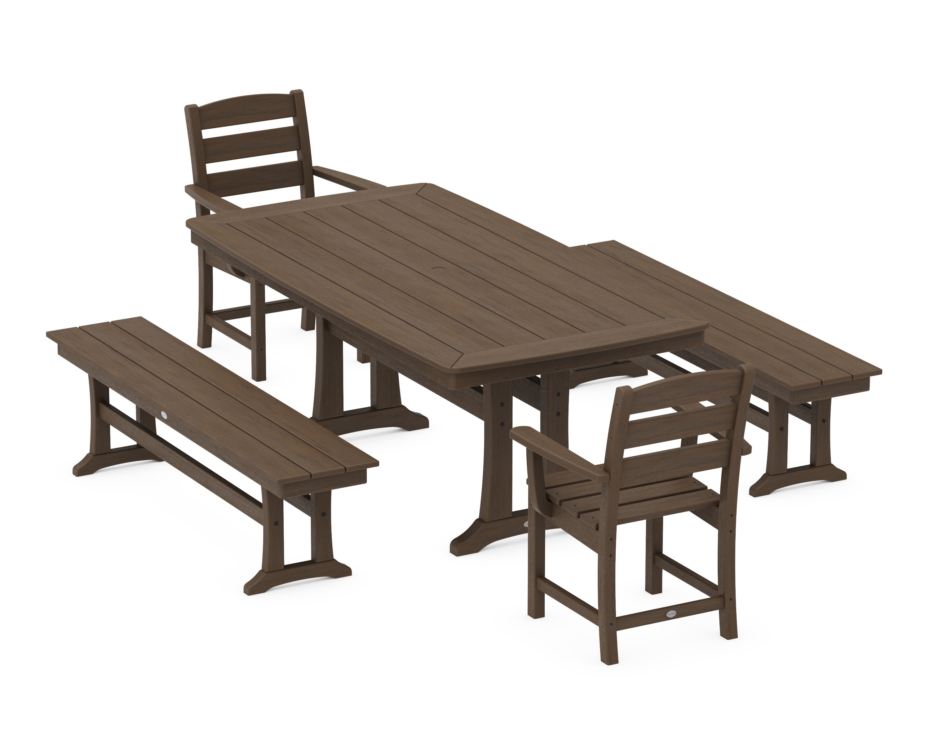 Lakeside 5-Piece Dining Set with Trestle Legs in Kona