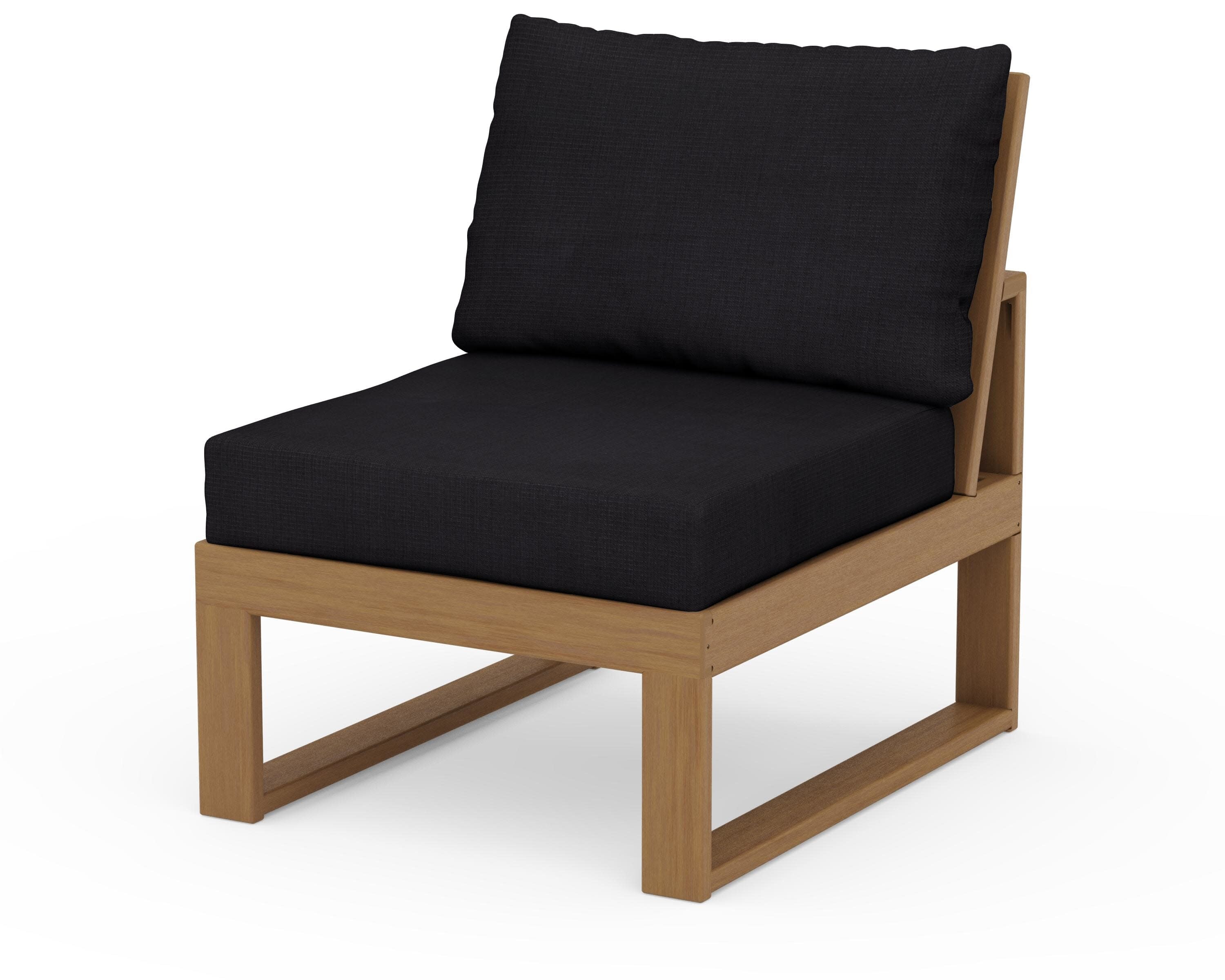 Modular Armless Chair in Natural / Midnight Linen