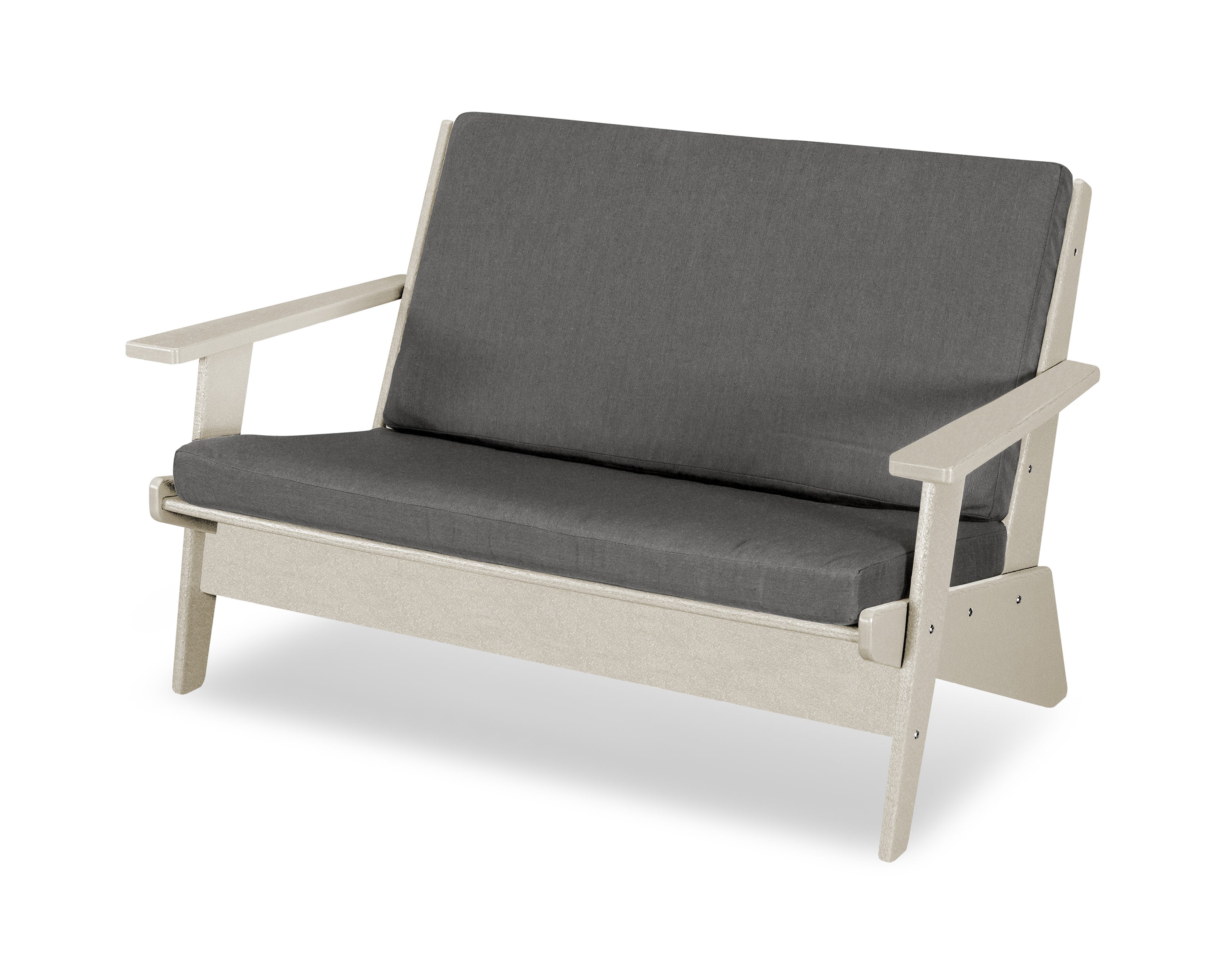 Riviera Modern Lounge Loveseat in Sand / Blend Coal