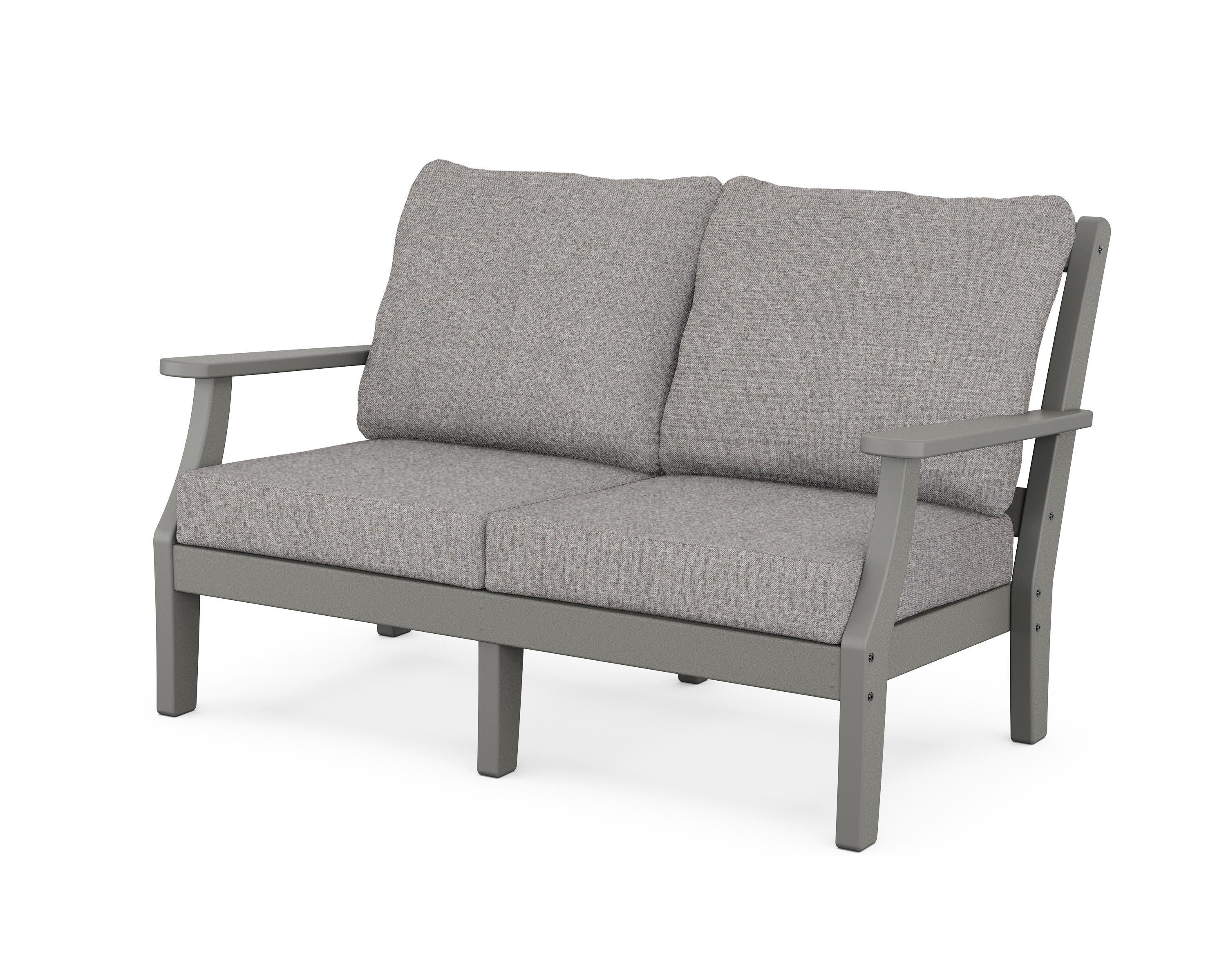 Chinoiserie Deep Seating Loveseat in Slate Grey / Grey Mist