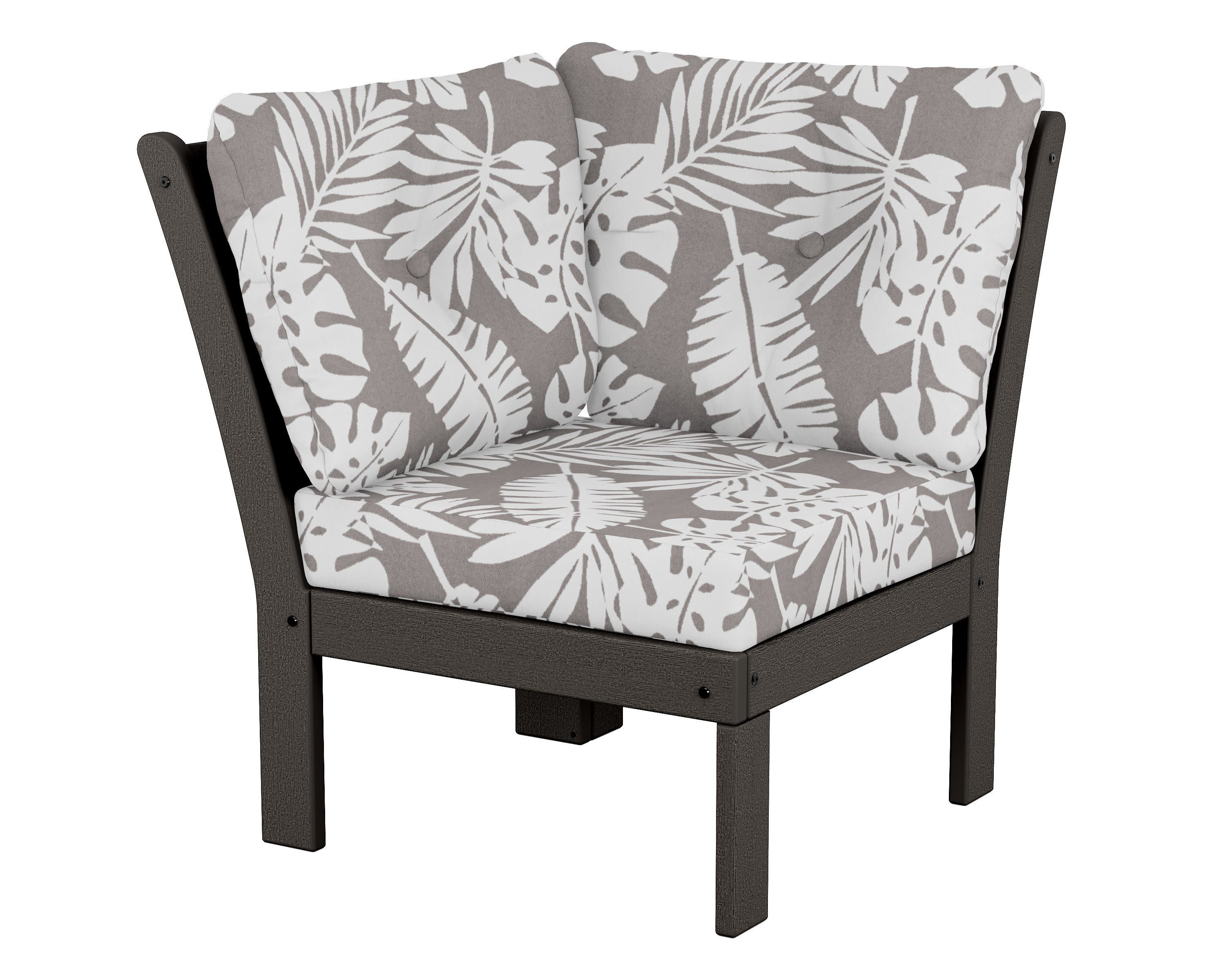 Vineyard Modular Corner Chair in Vintage Coffee / Leaf Grey Mist