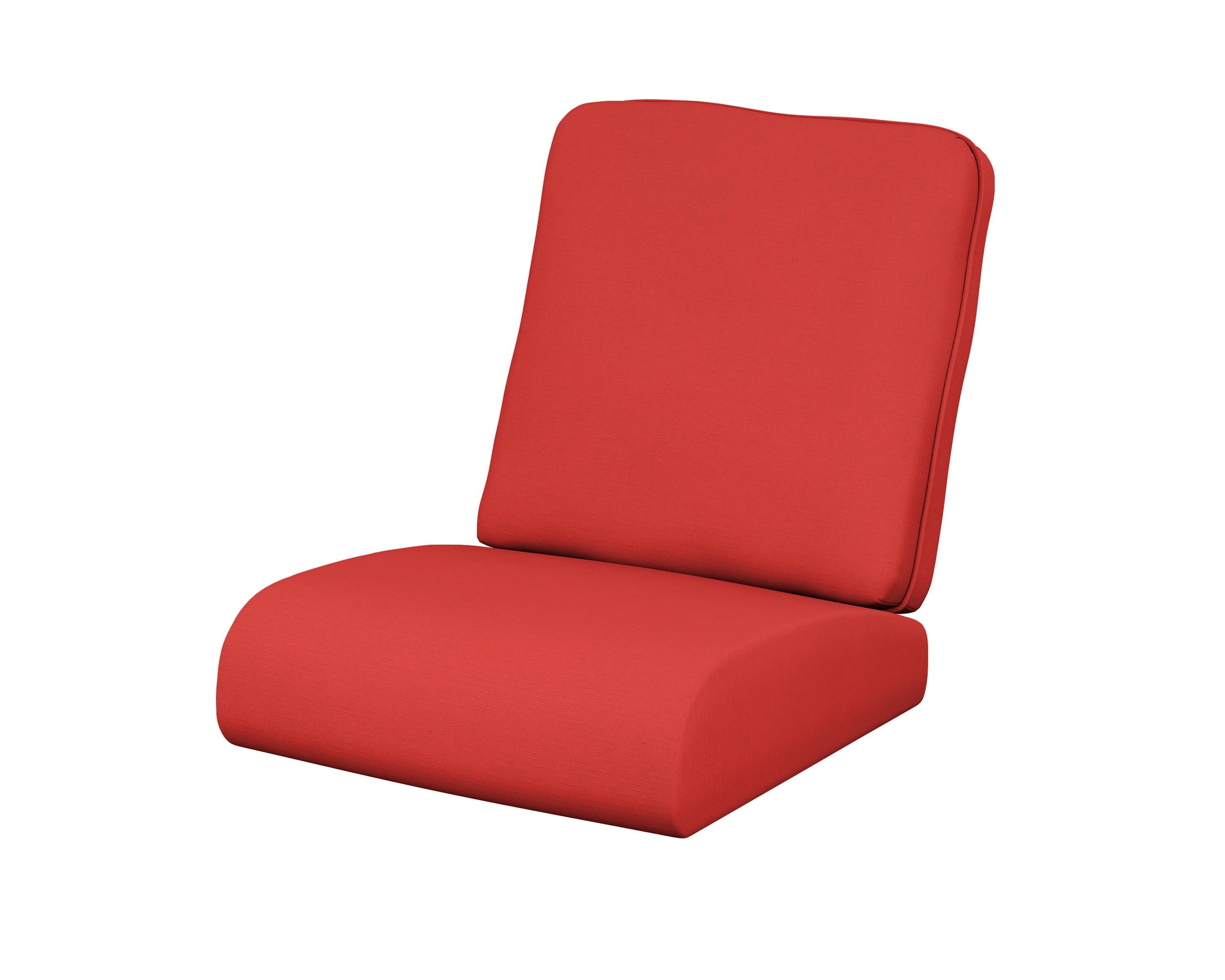 Club Seat/Back Cushion in Crimson Linen